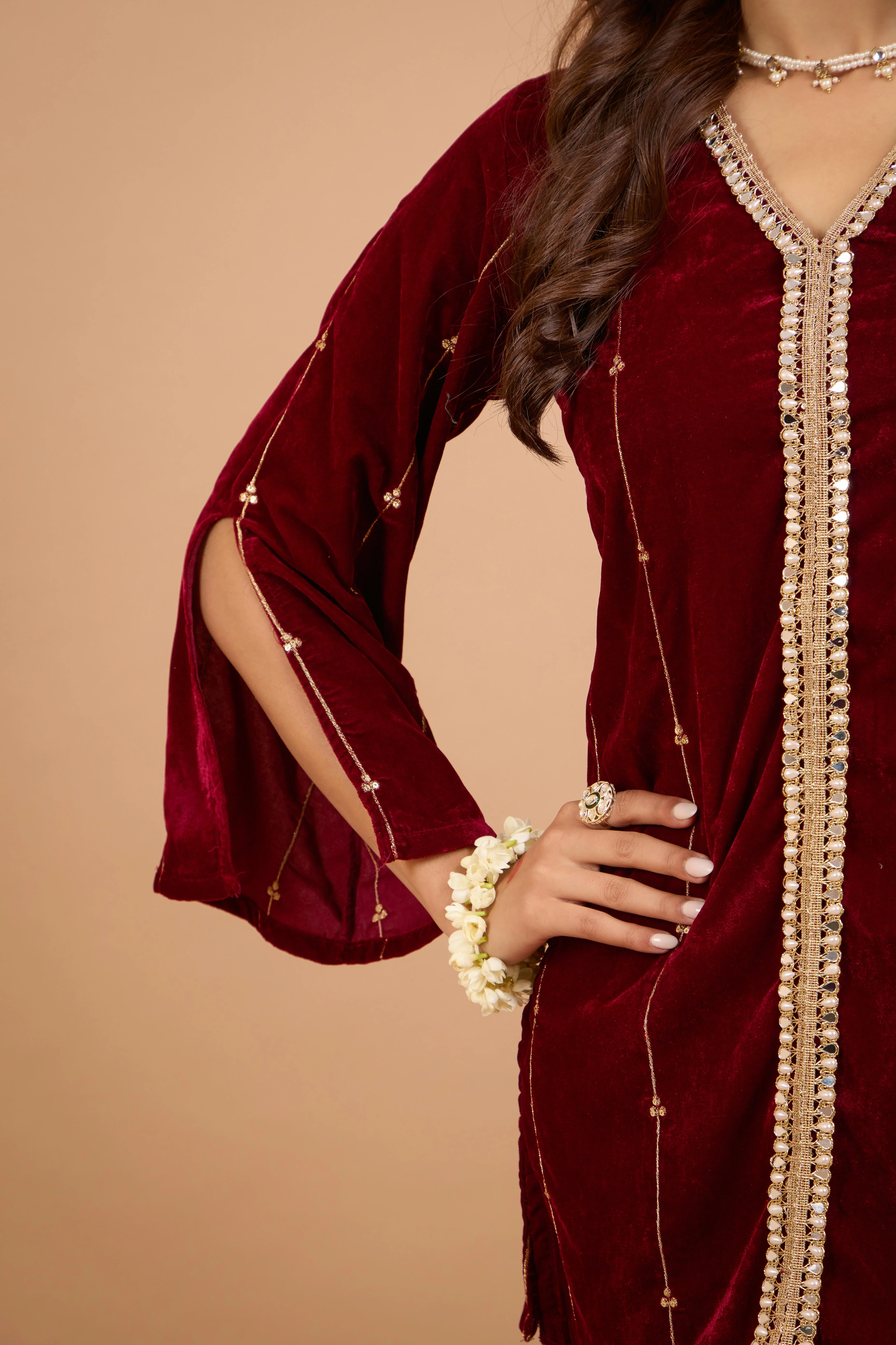 Alaya Jugni Plum Red Phiran Kurta - Image 4