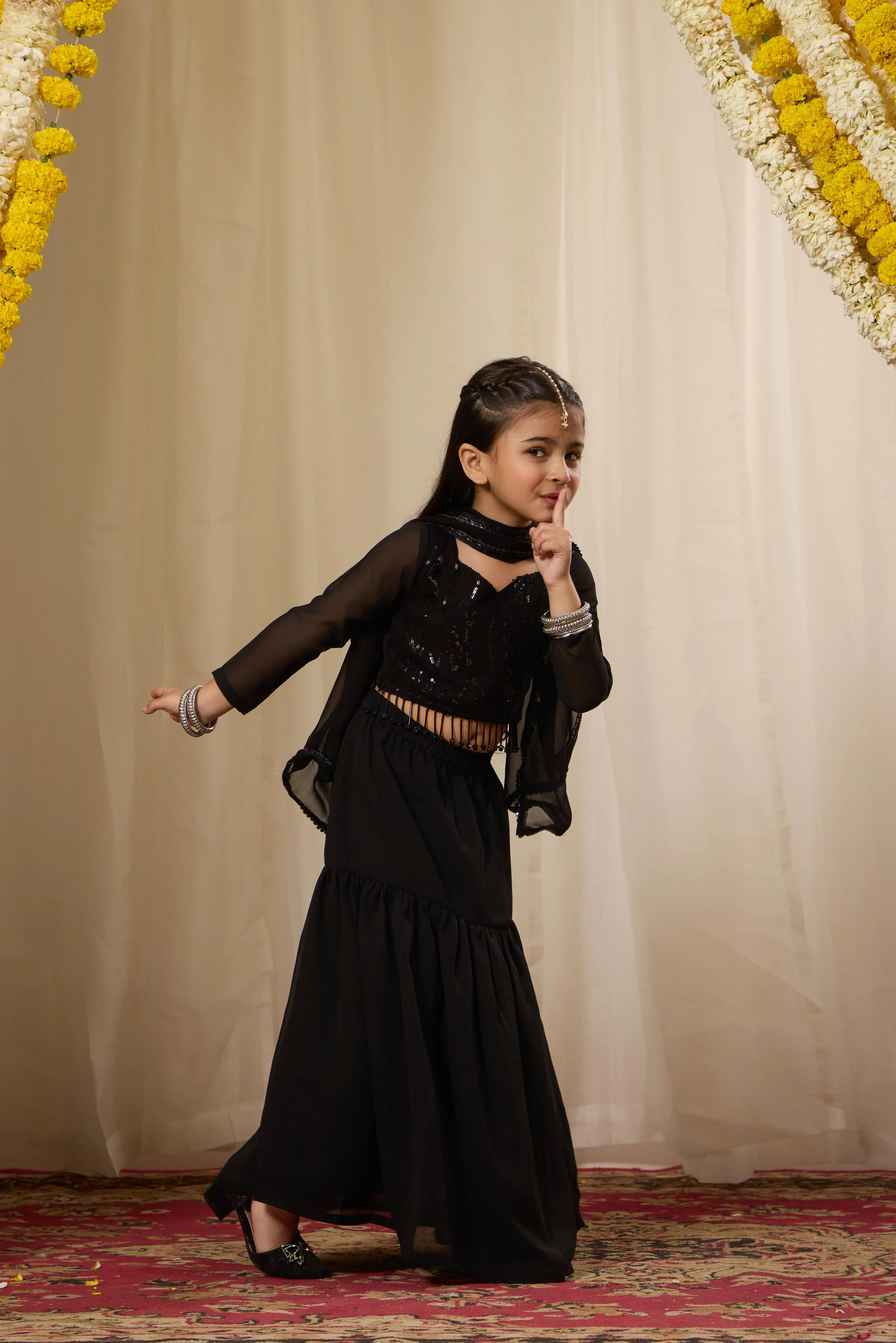 Alaya Kids Black Allure Skirt Set - Image 2