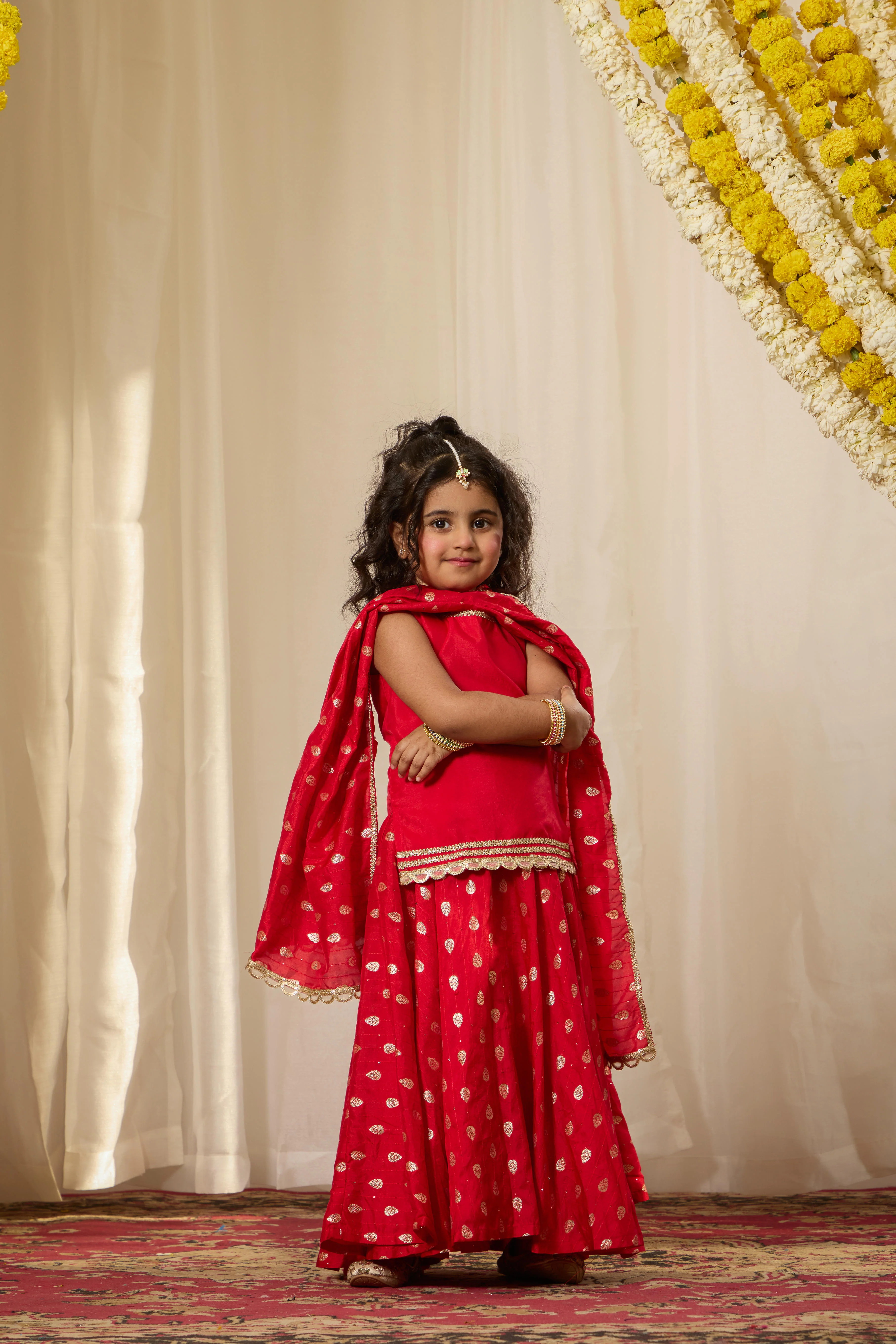 Alaya Kids Shahi Red Lehenga Set - Image 2