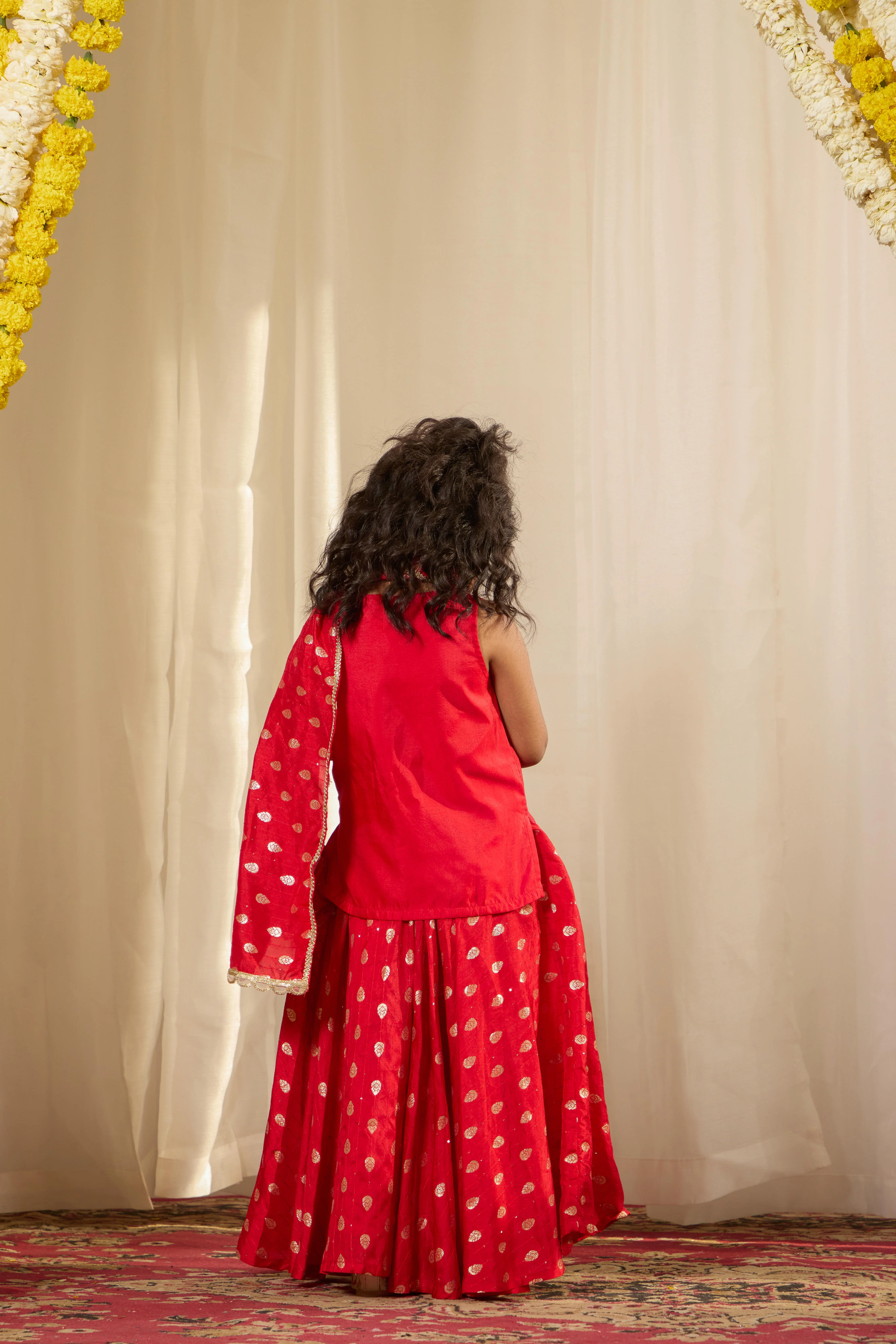 Alaya Kids Shahi Red Lehenga Set - Image 5