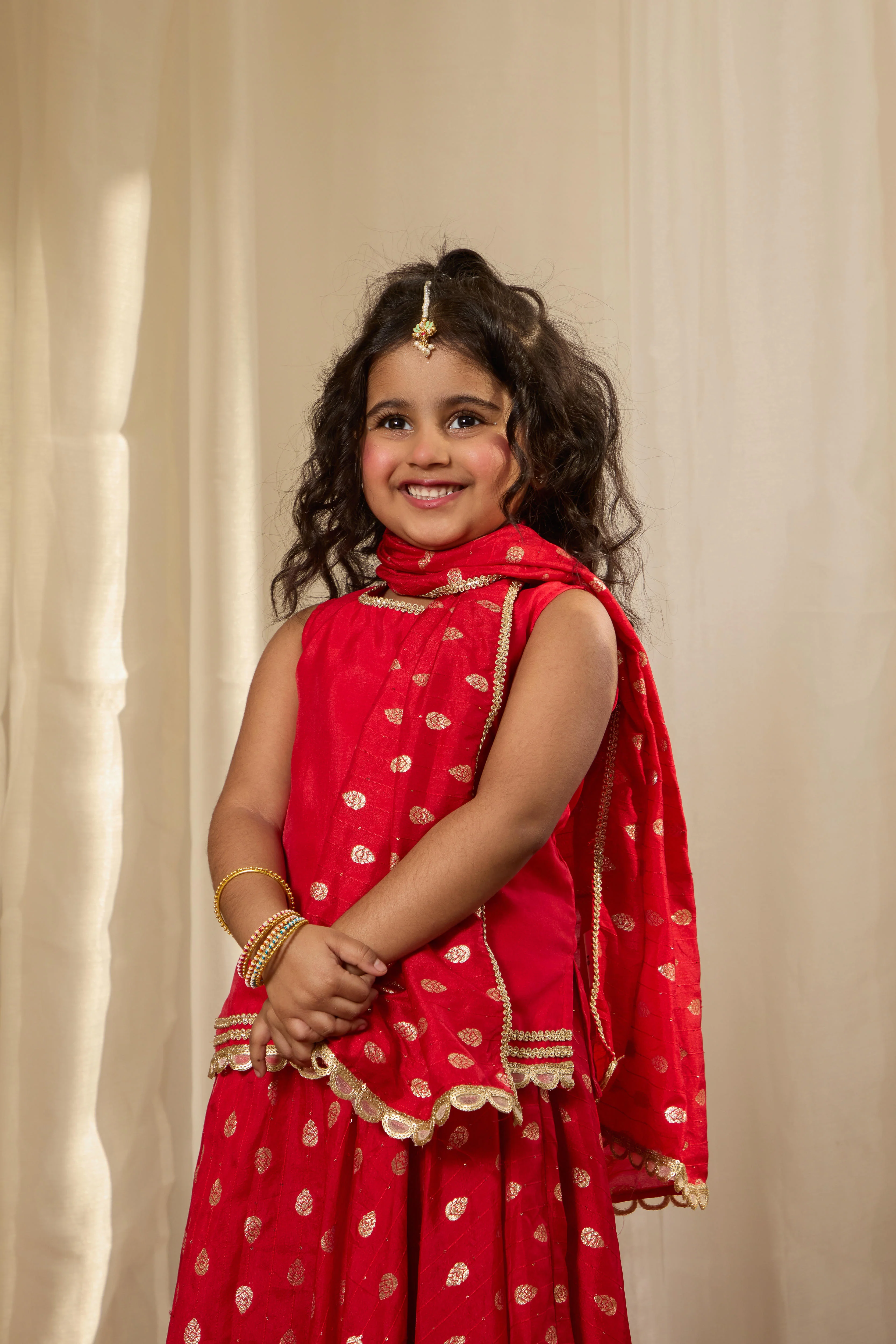 Alaya Kids Shahi Red Lehenga Set - Image 7
