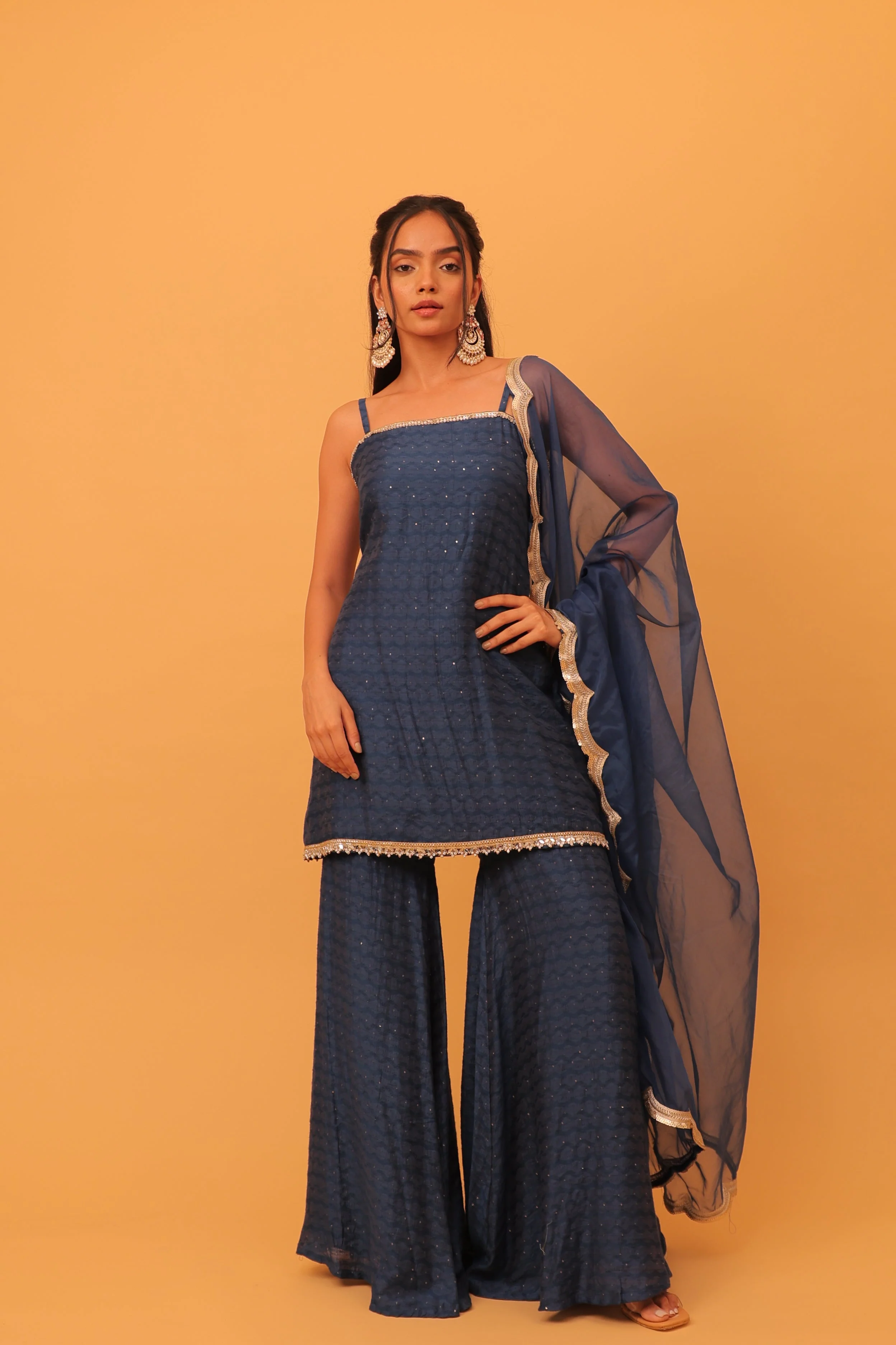 Alaya Mehfil Azure Blue Cami Kurta Set