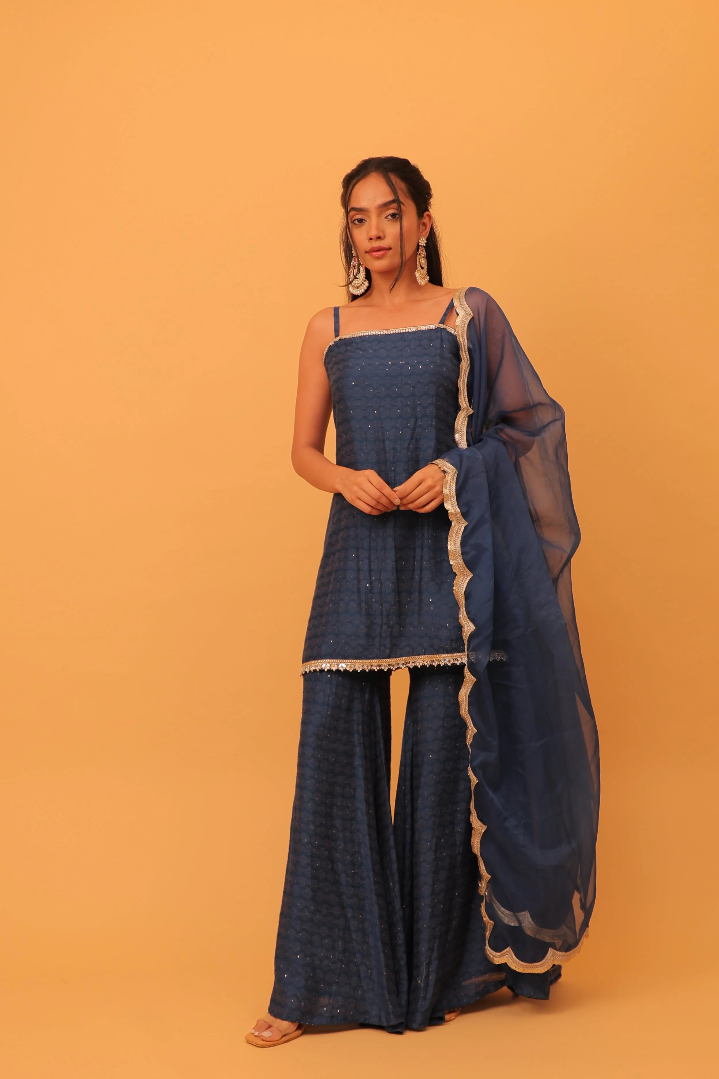 Alaya Mehfil Azure Blue Cami Kurta Set - Image 5