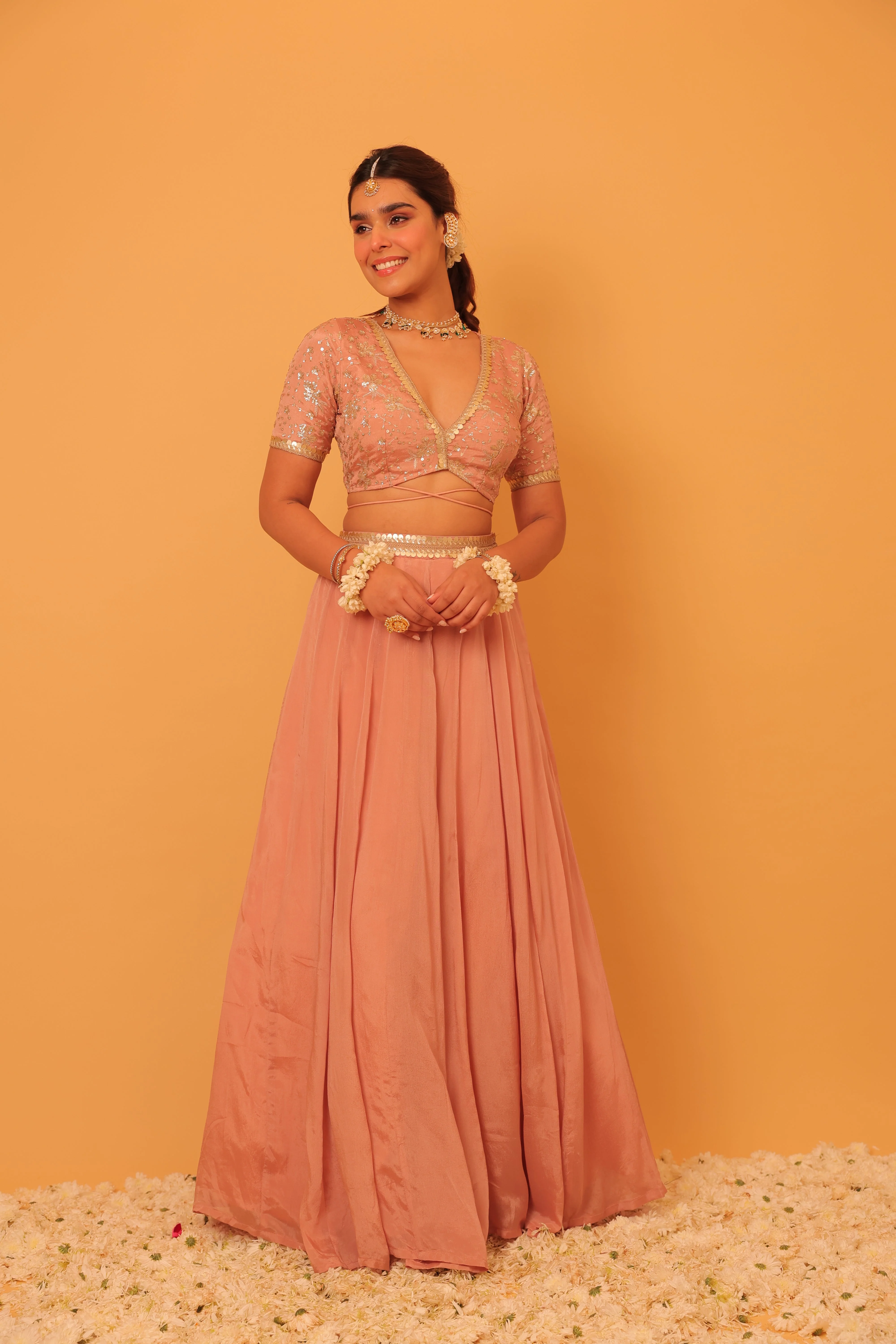 Alaya Mehfil Blush Pink Lehenga Set - Image 3