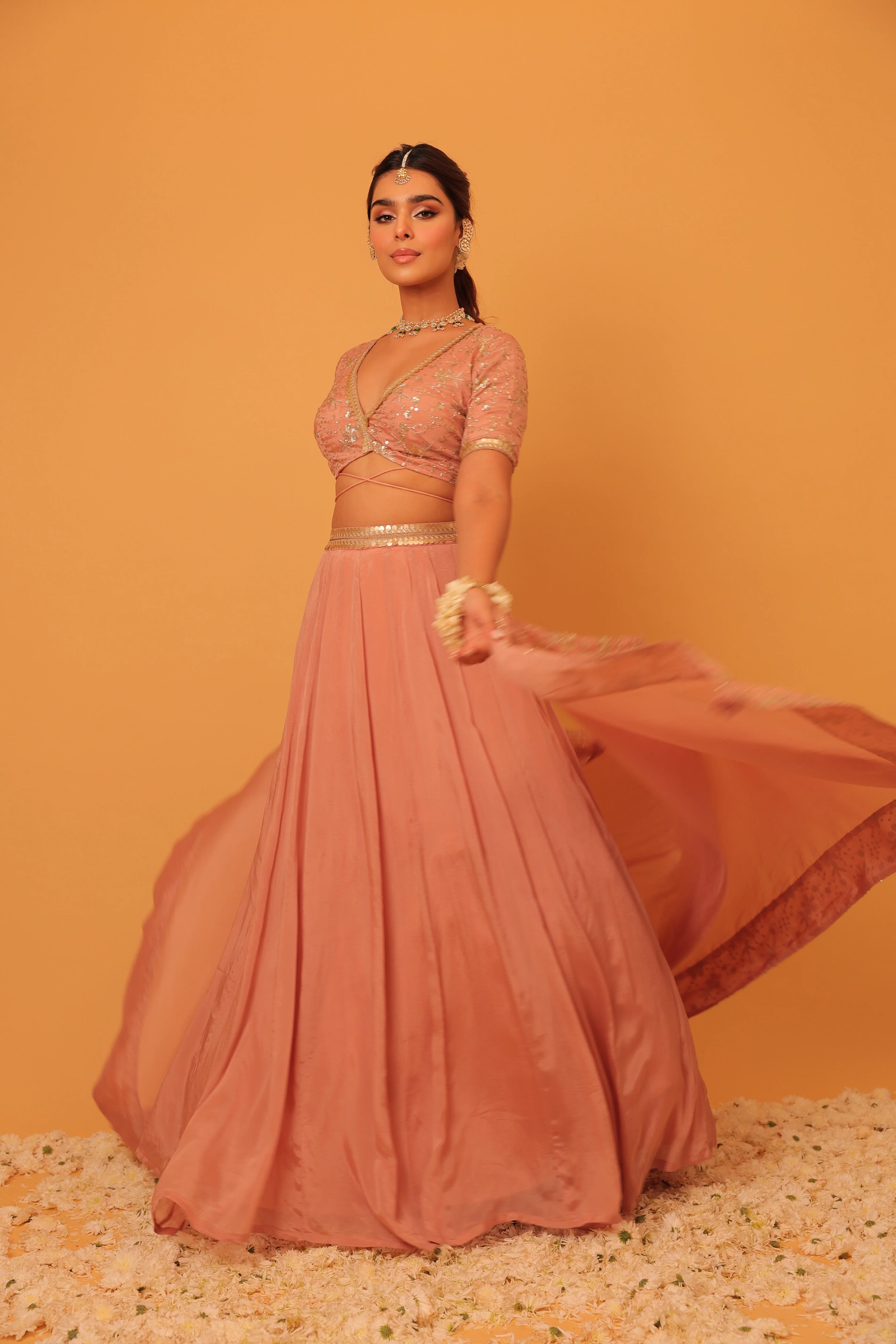Alaya Mehfil Blush Pink Lehenga Set - Image 4
