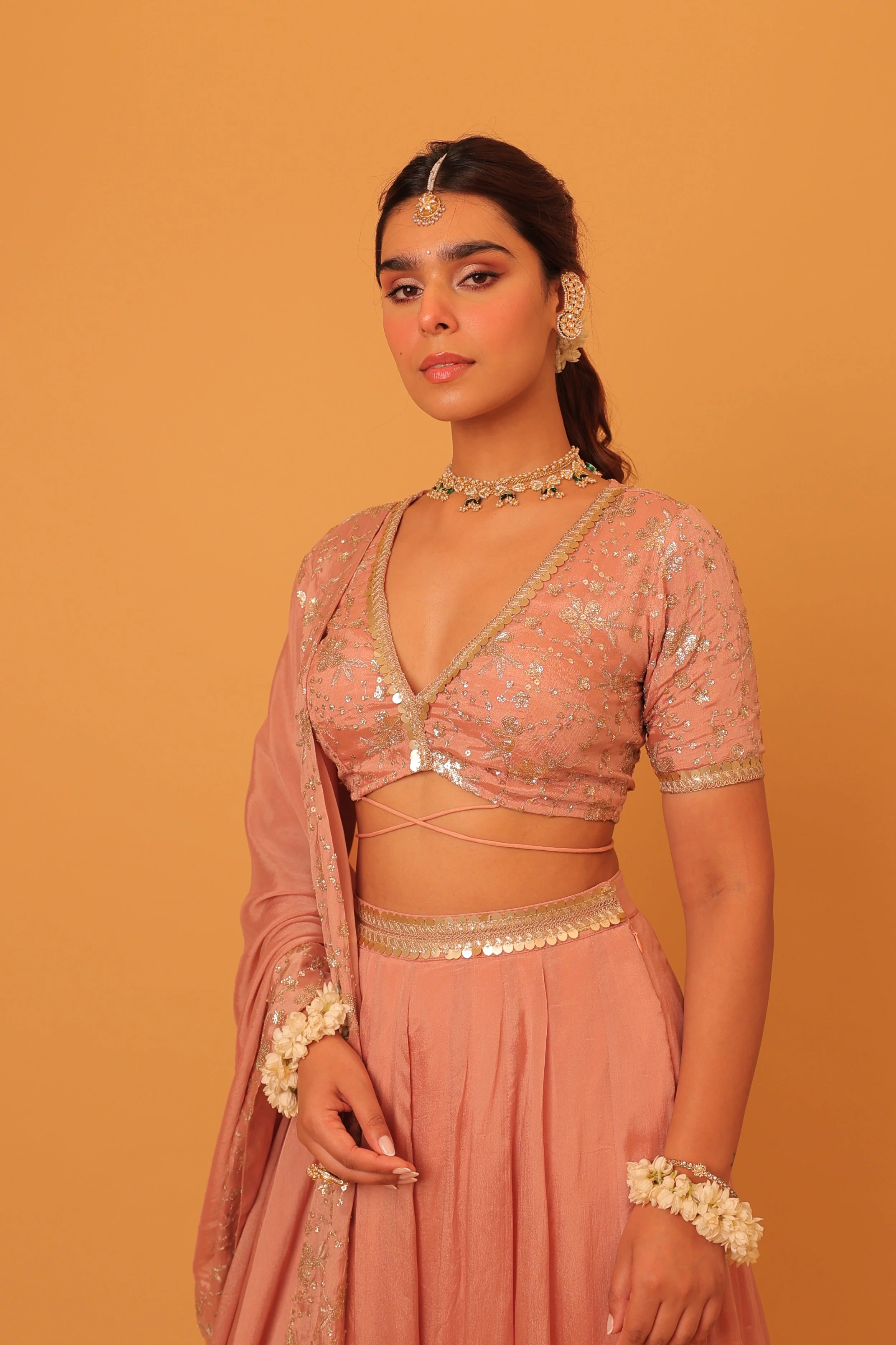 Alaya Mehfil Blush Pink Lehenga Set - Image 6