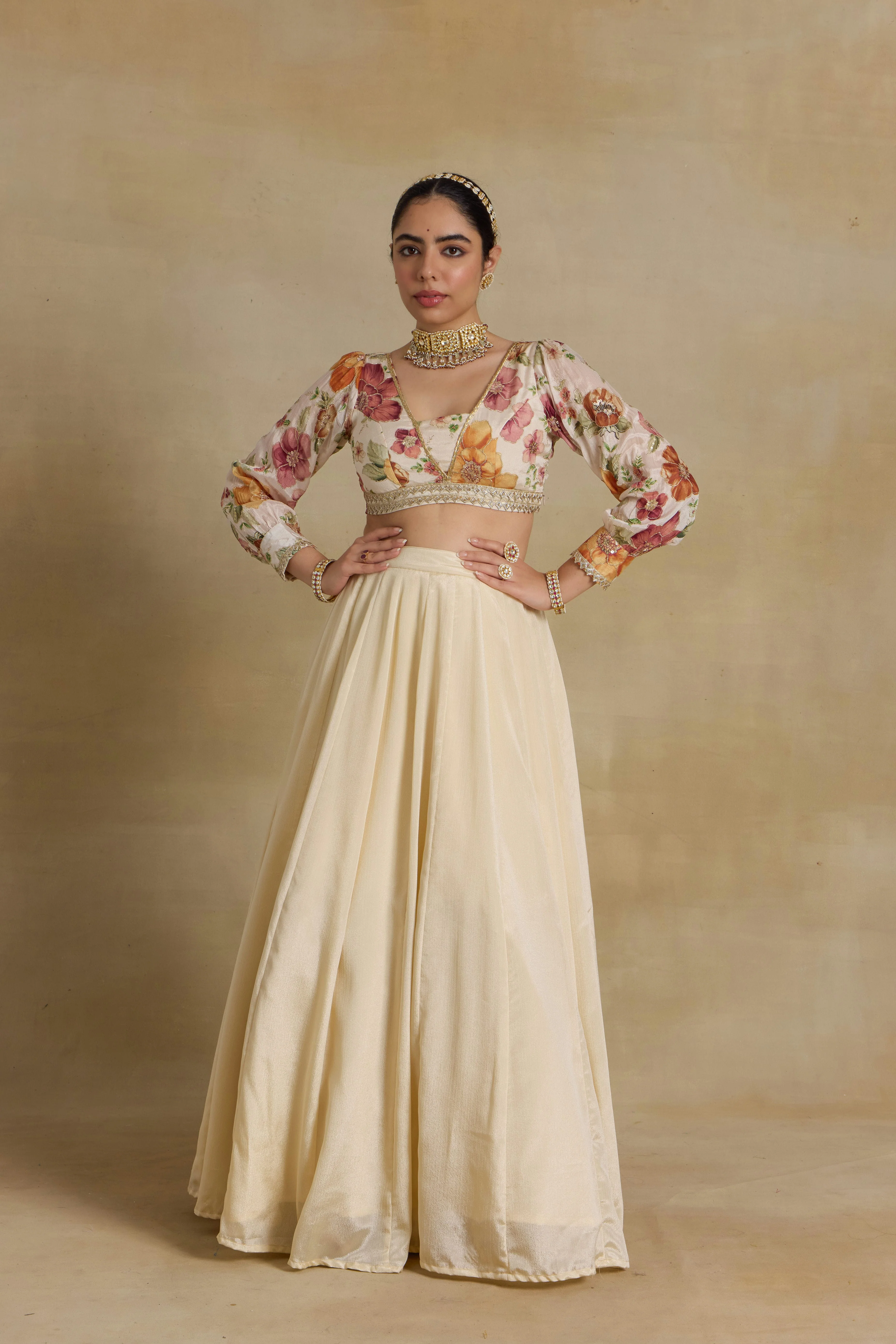 Alaya Noor Ivory Modern Maharani Lehenga Set - Image 2