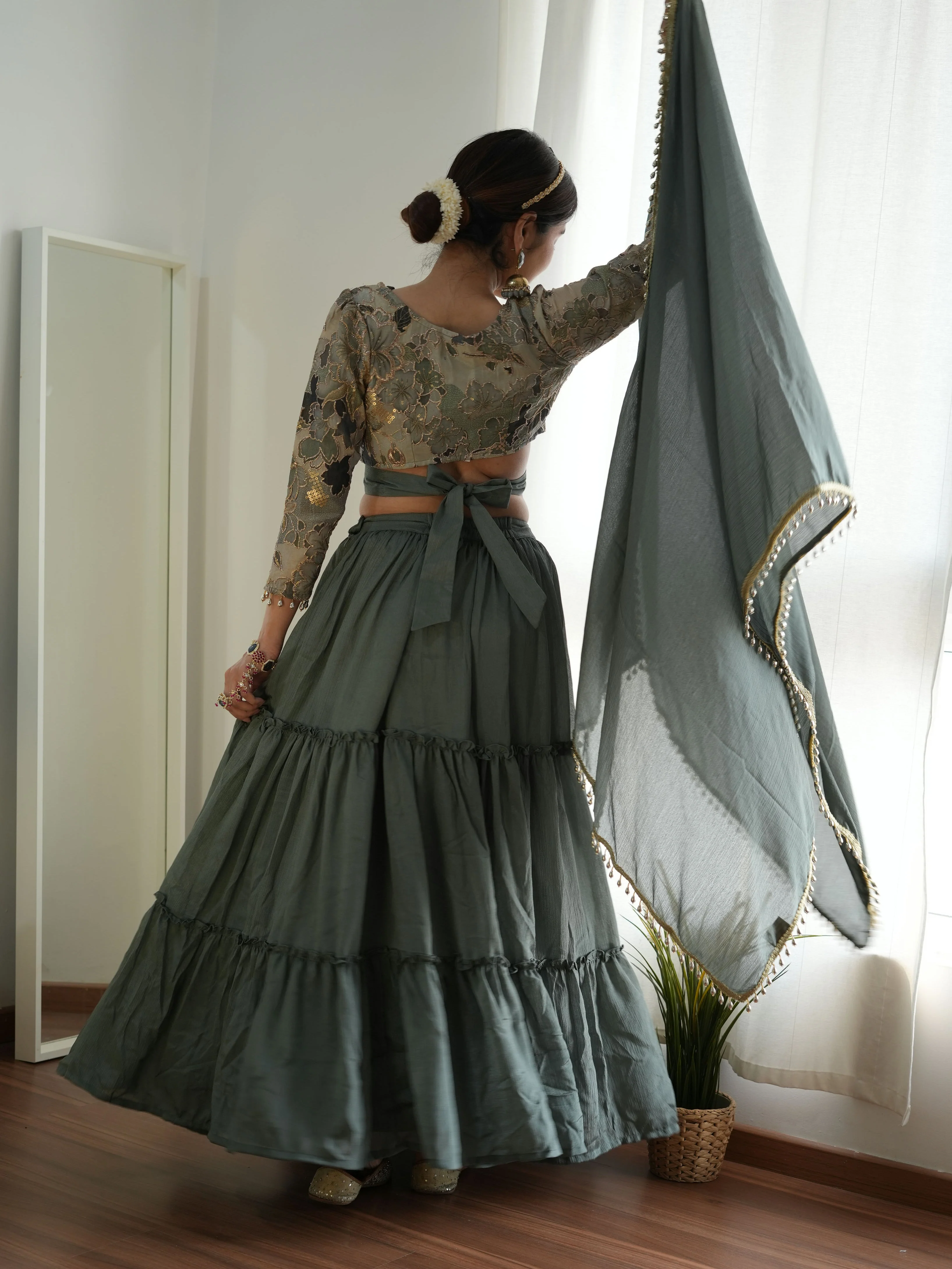 Alaya Noor Wrap Blouse Lehenga Set - Image 7