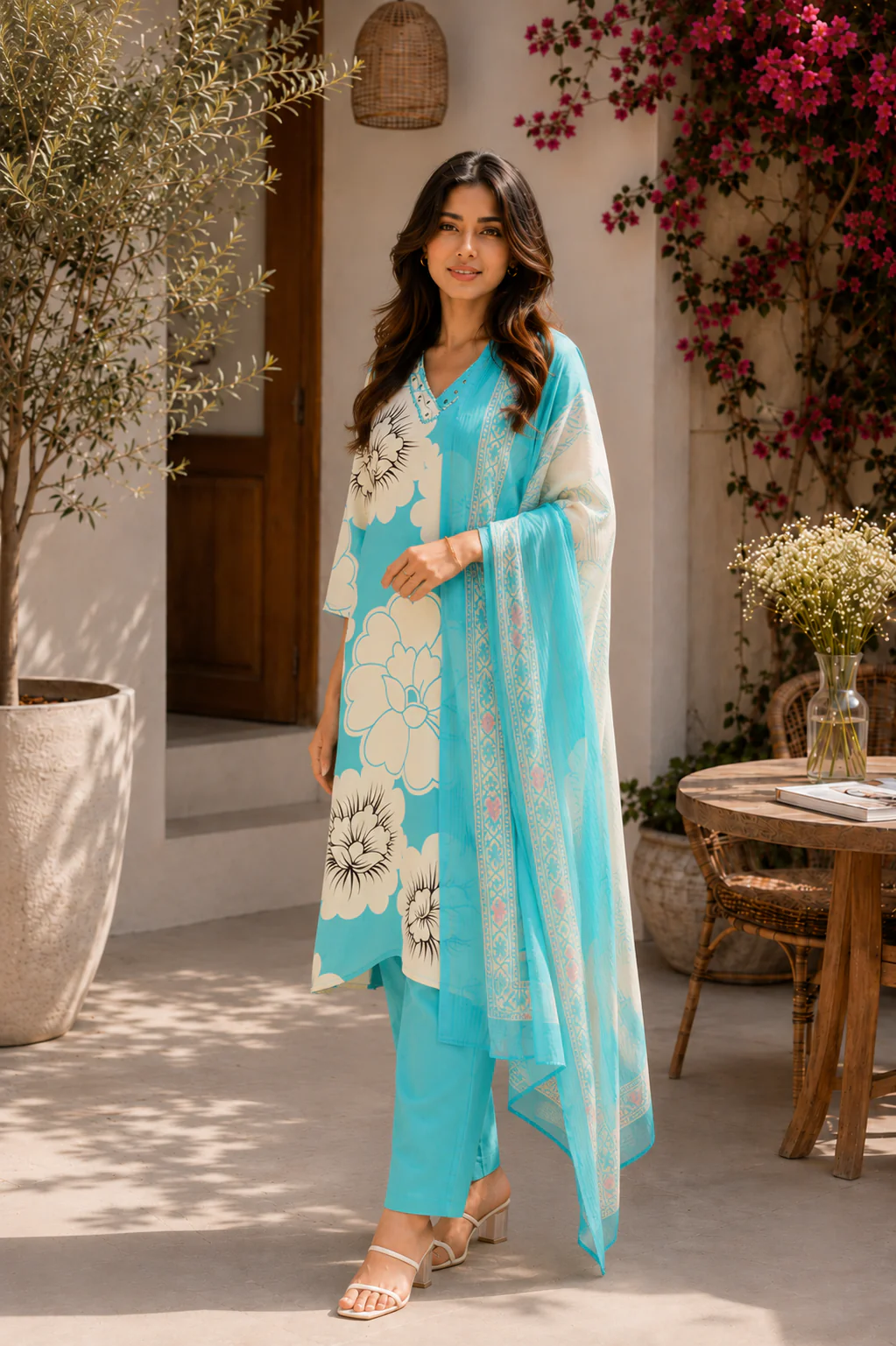 Alaya Select Aqua Bloom Kurta Set - Image 2