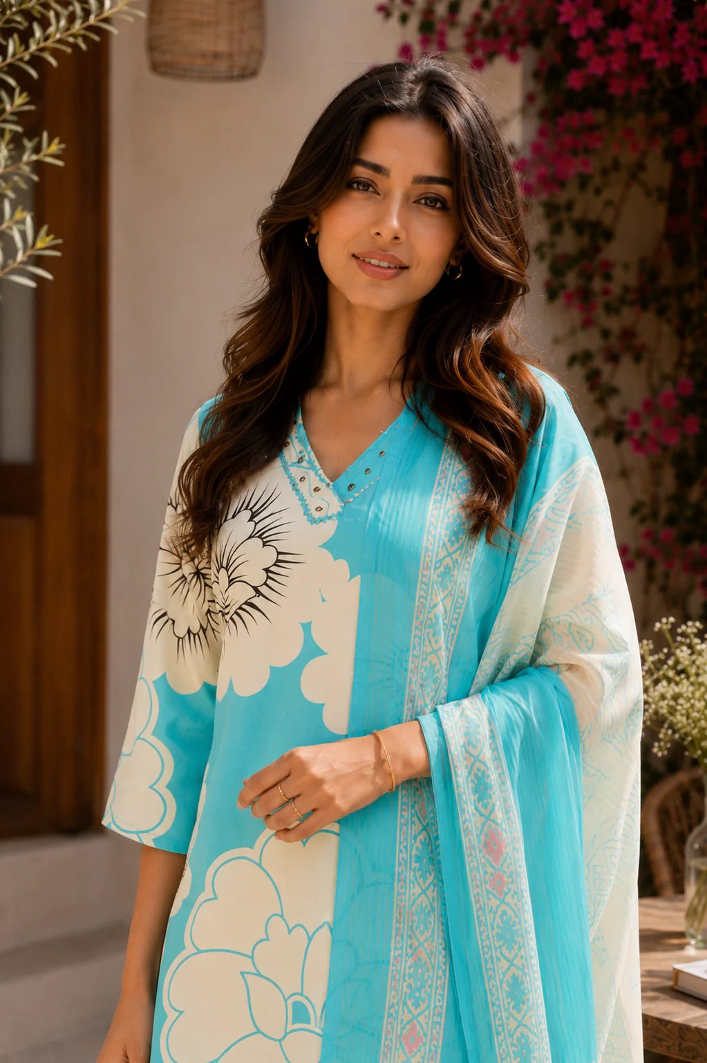Alaya Select Aqua Bloom Kurta Set - Image 3