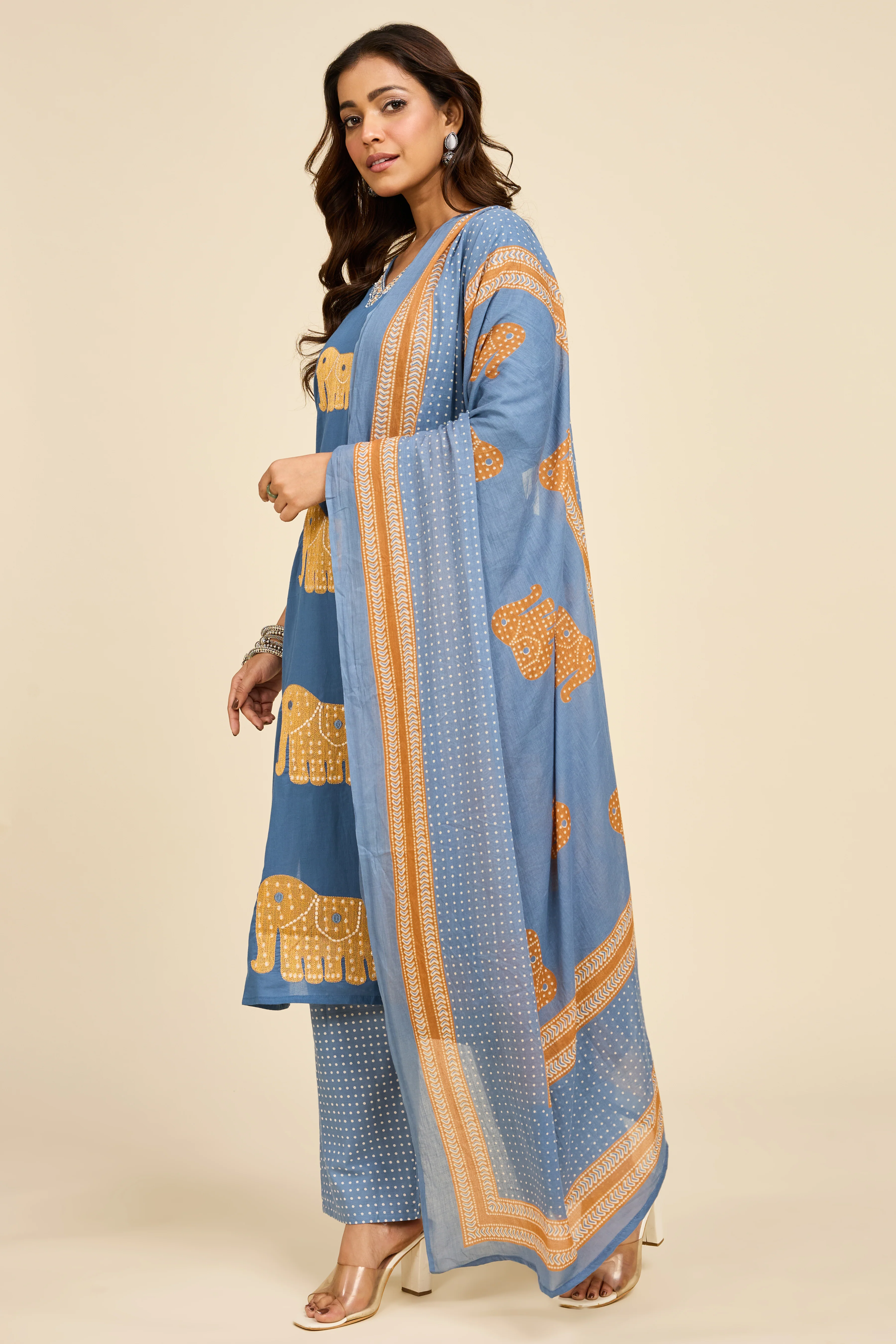 Alaya Select Azure Caravan Embroidered Kurta Set - Image 5