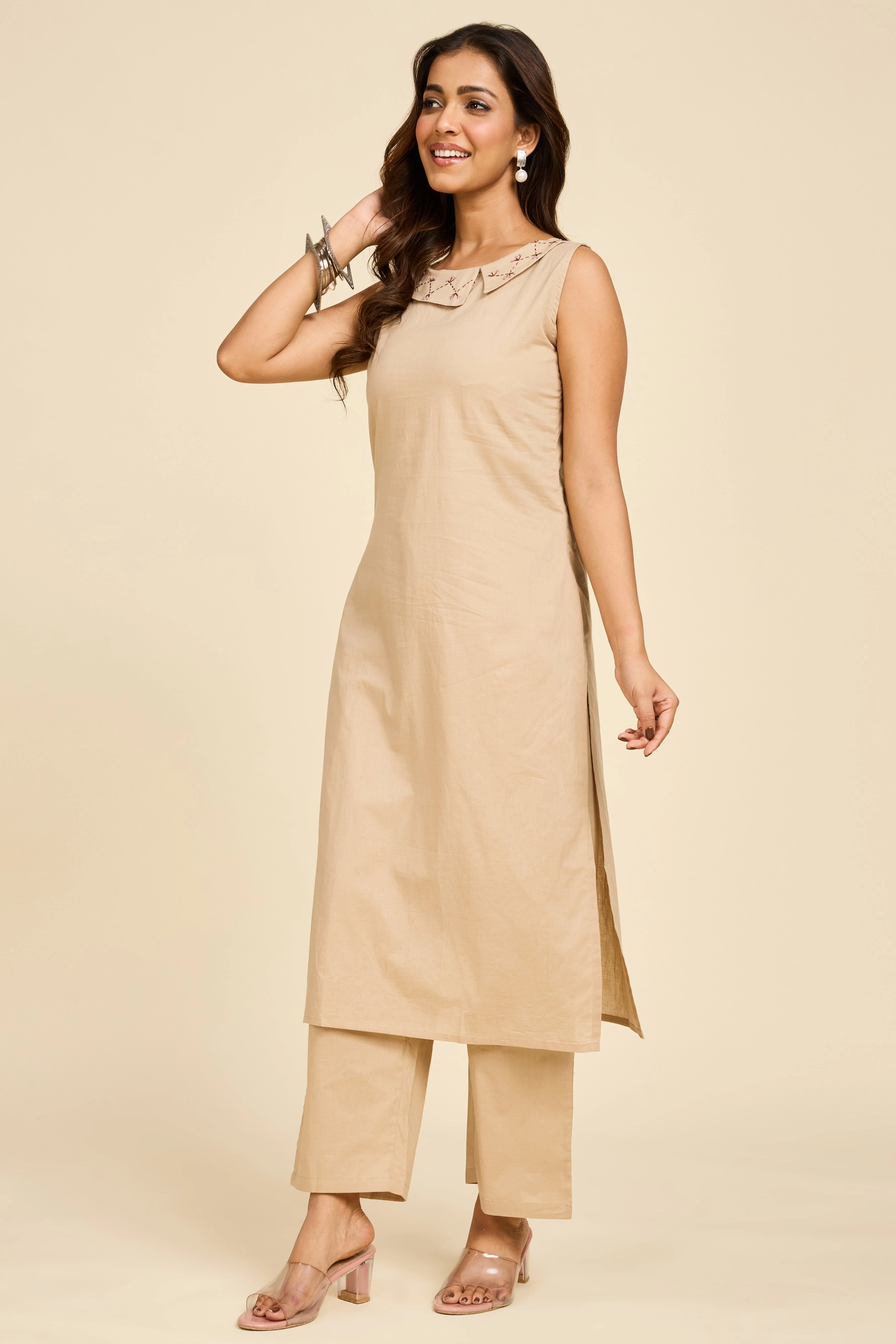 Alaya Select Beige Panelled Co-ord Set - Image 3