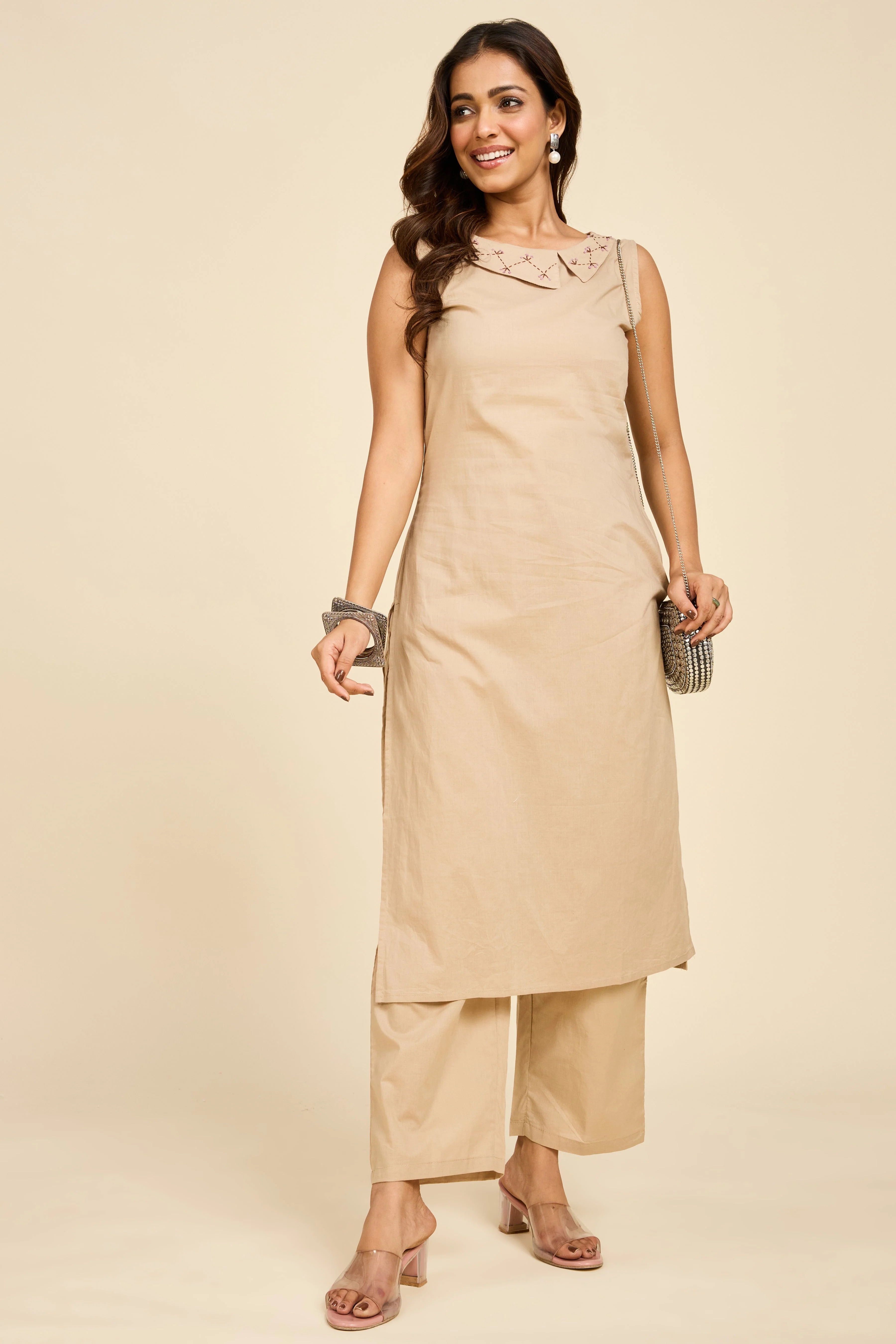 Alaya Select Beige Panelled Co-ord Set - Image 5