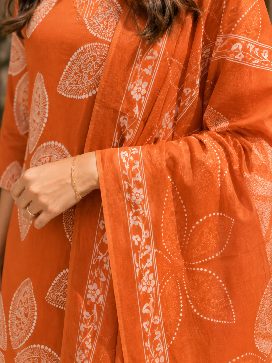 Alaya Select Cinnamon Cotton Kurta Set - Image 2