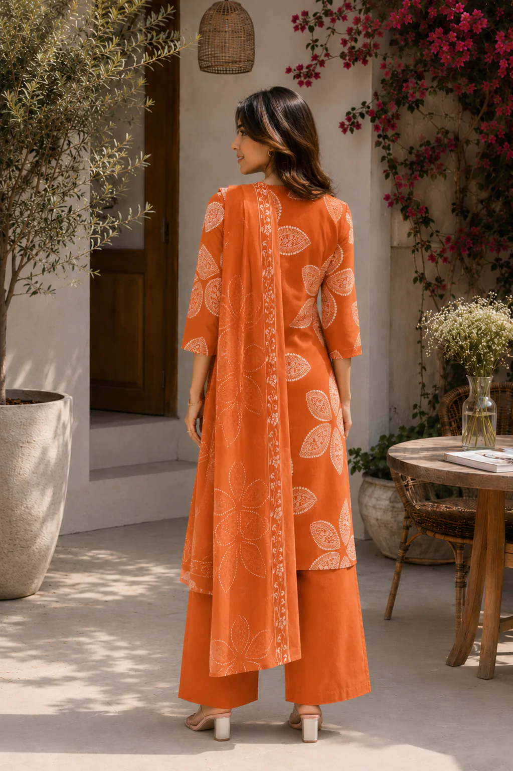Alaya Select Cinnamon Cotton Kurta Set - Image 4