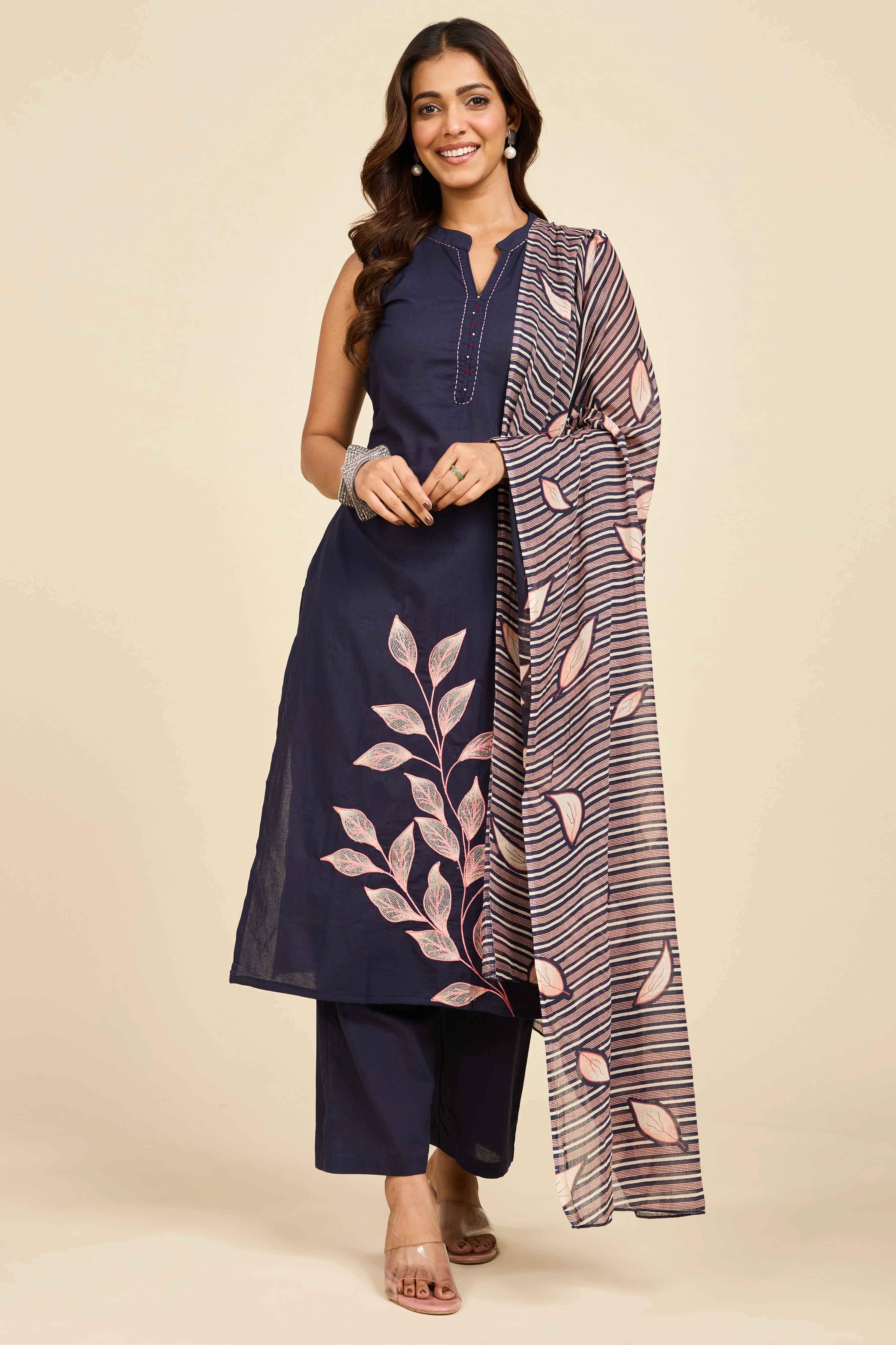 Alaya Select Indigo Embroidered Kurta Set - Image 3