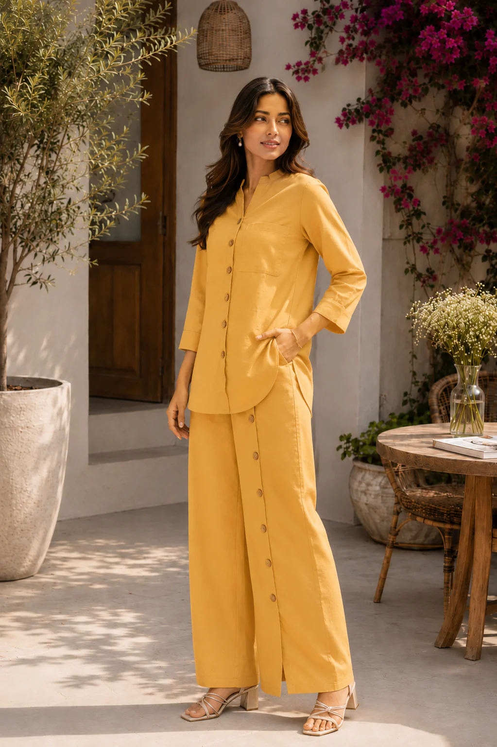 Alaya Select Mustard Detailed Co-ord Set - Image 3