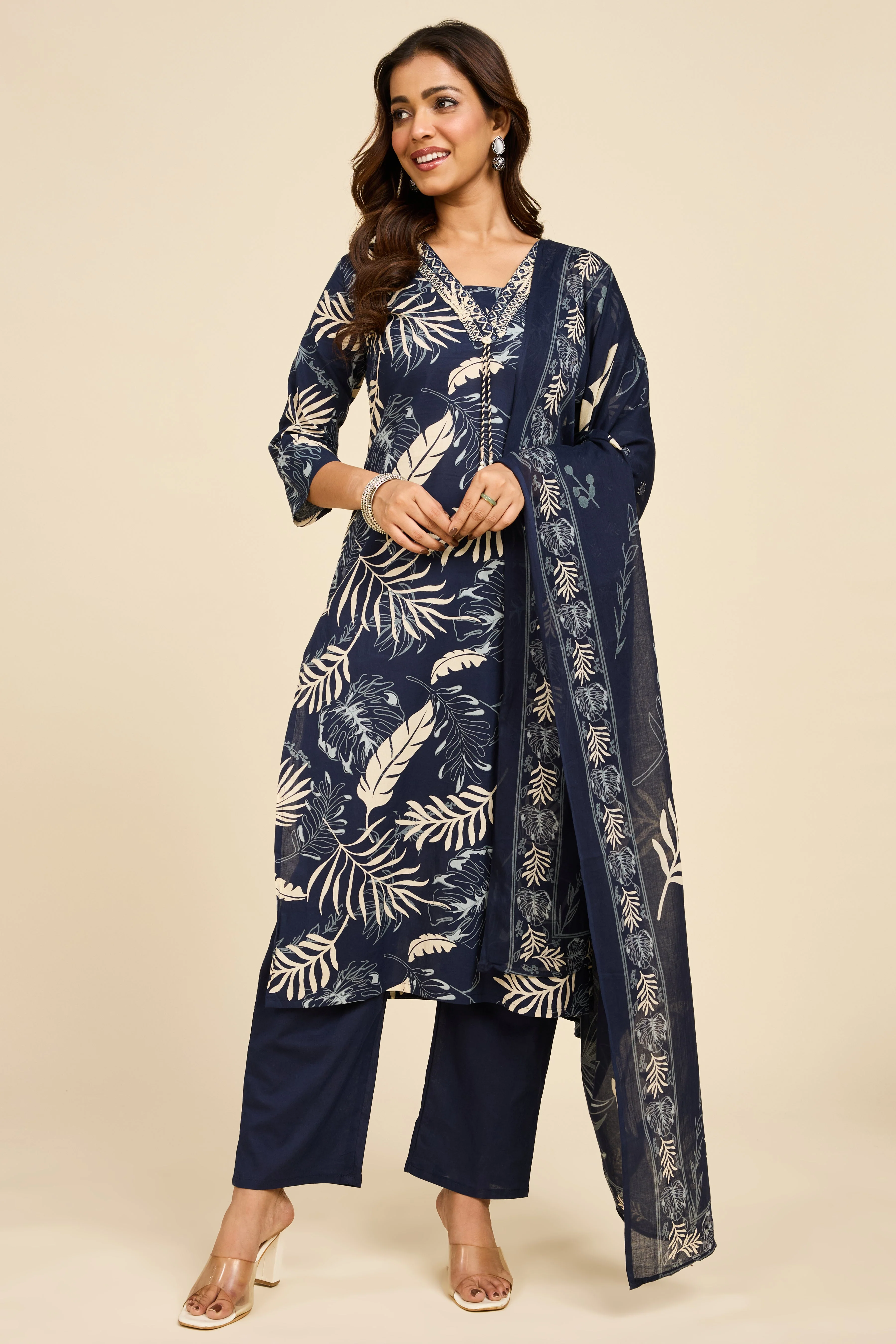 Alaya Select Navy Fern Kurta Set