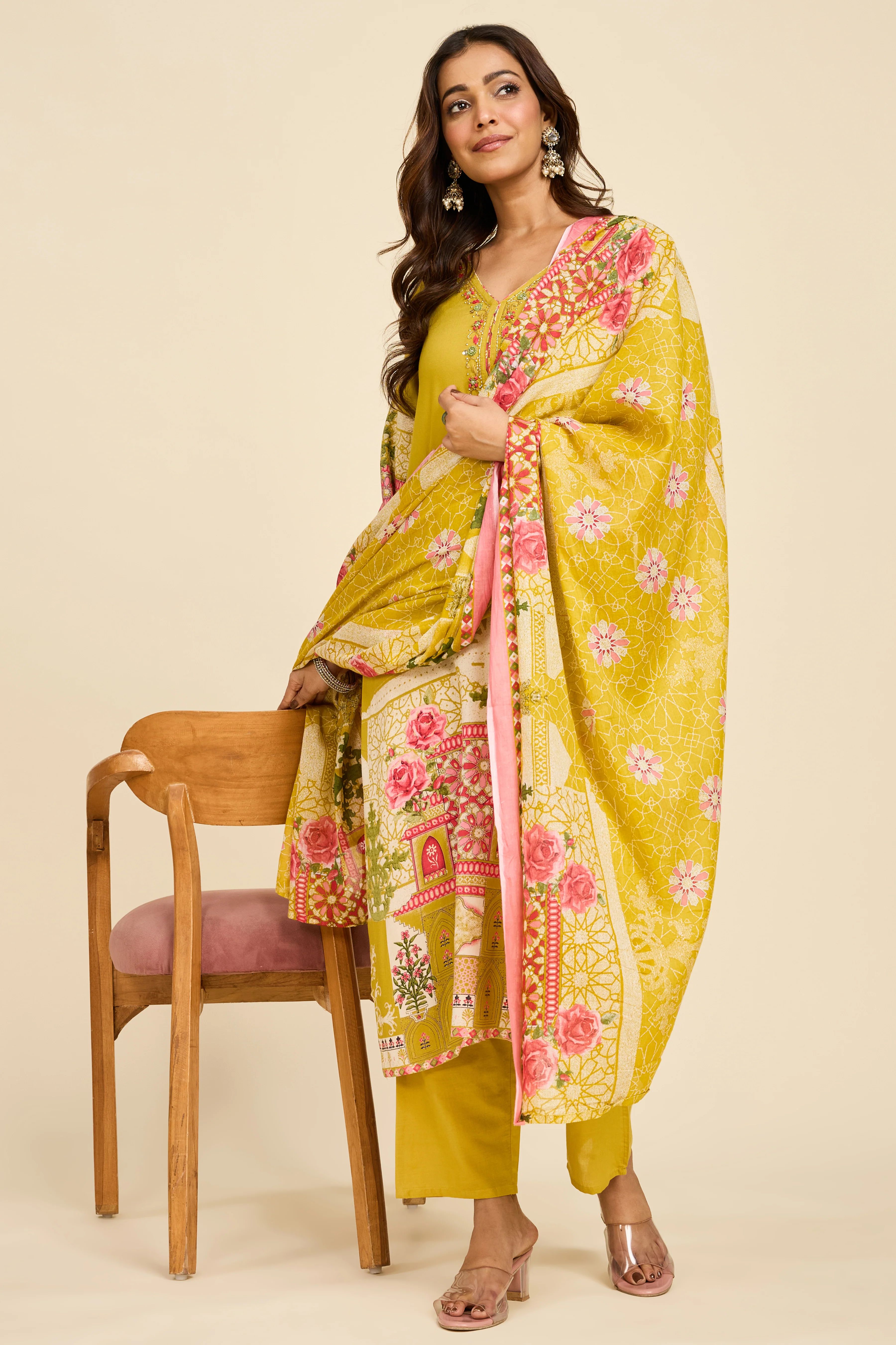 Alaya Select Pista Flora Kurta Set - Image 7