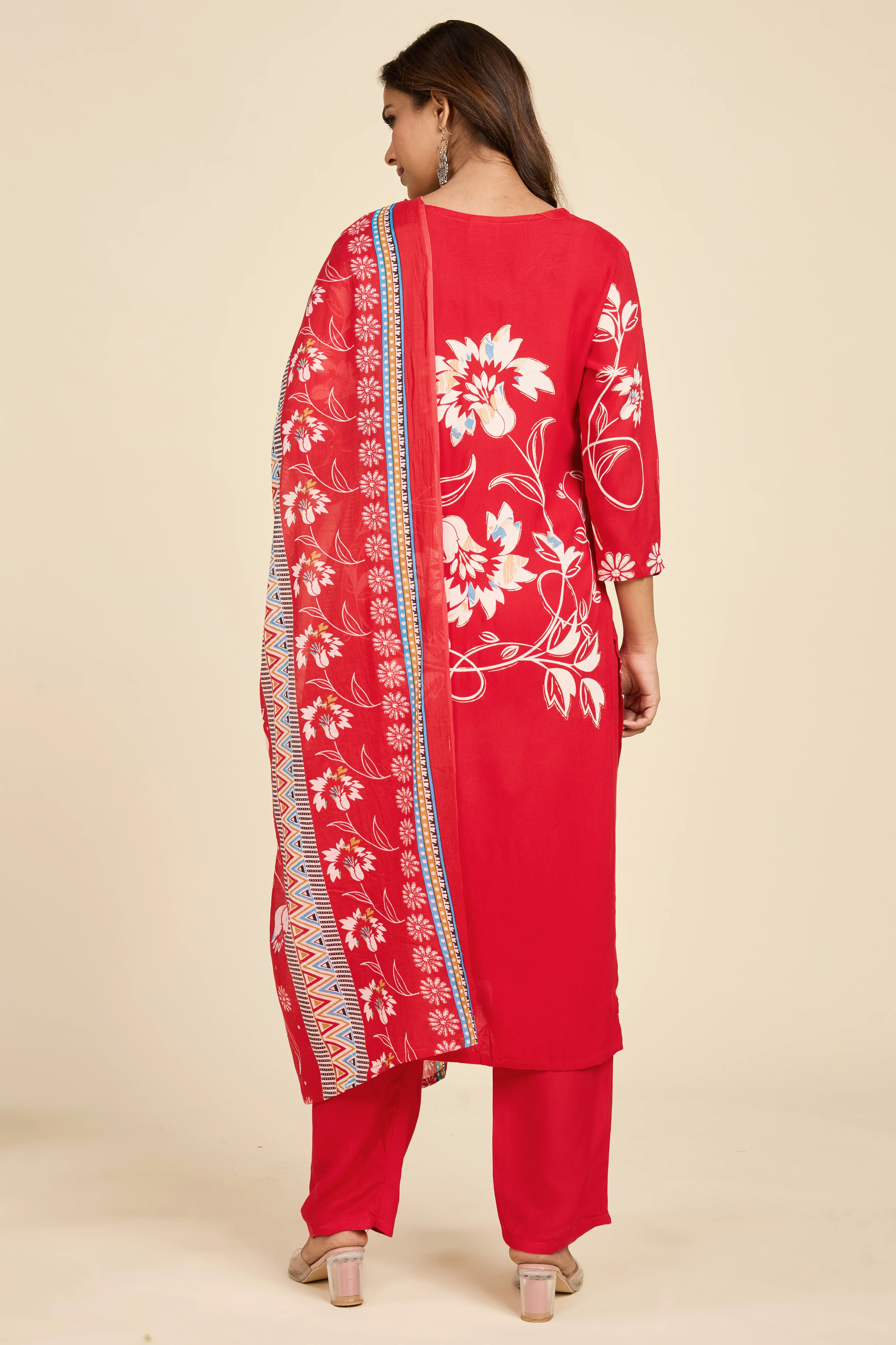 Alaya Select Scarlet Cotton Kurta Set - Image 2