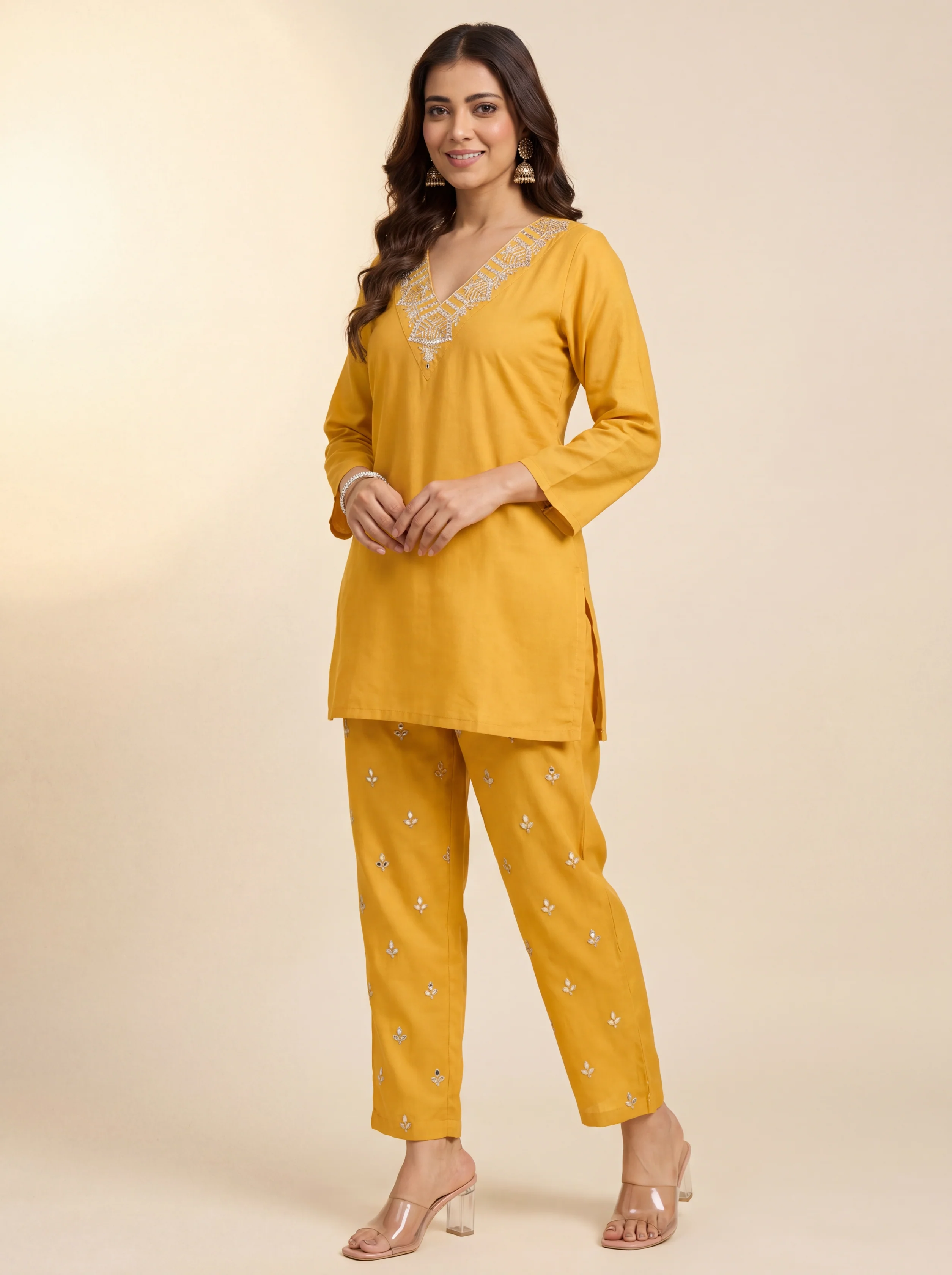 Alaya Select Yellow Zari Kurta Set