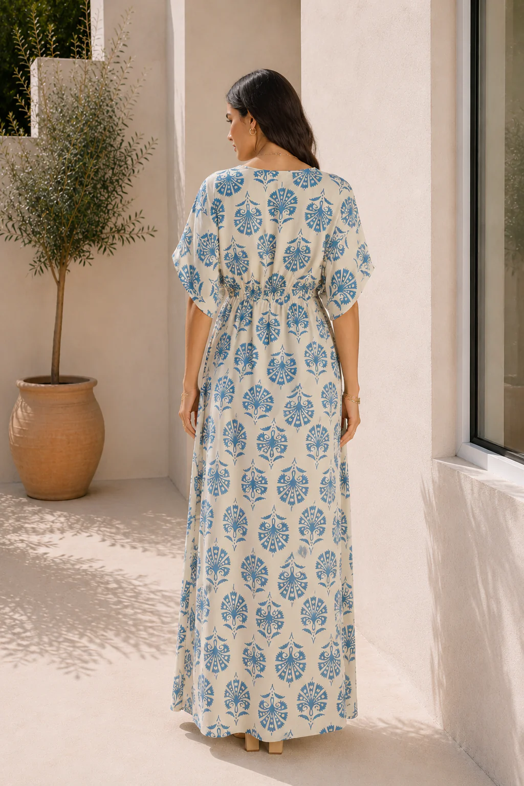 Amalfi Blue Print Maxi Dress - Image 5