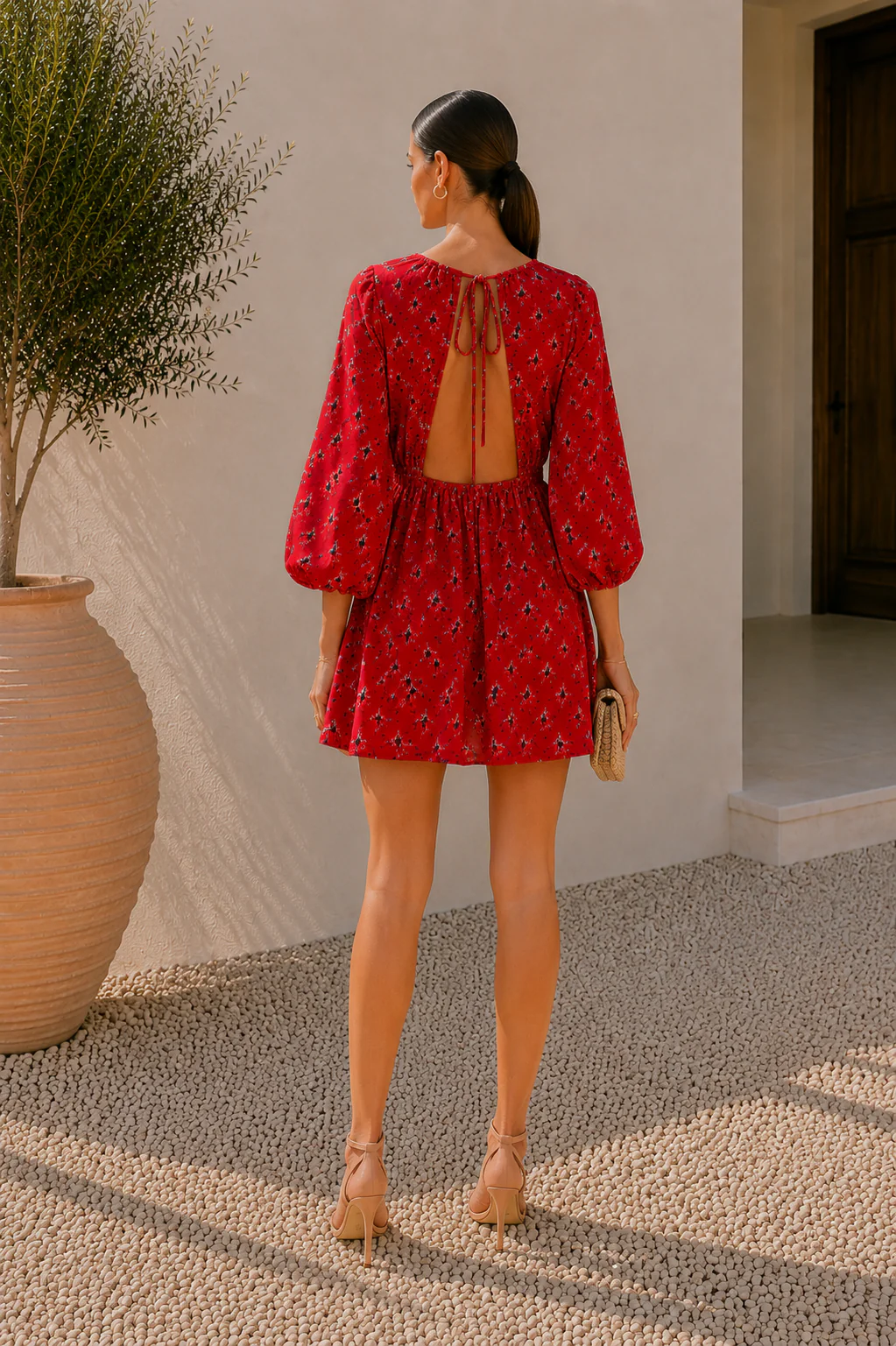 Amalfi Cherry Bloom Mini Dress - Image 2