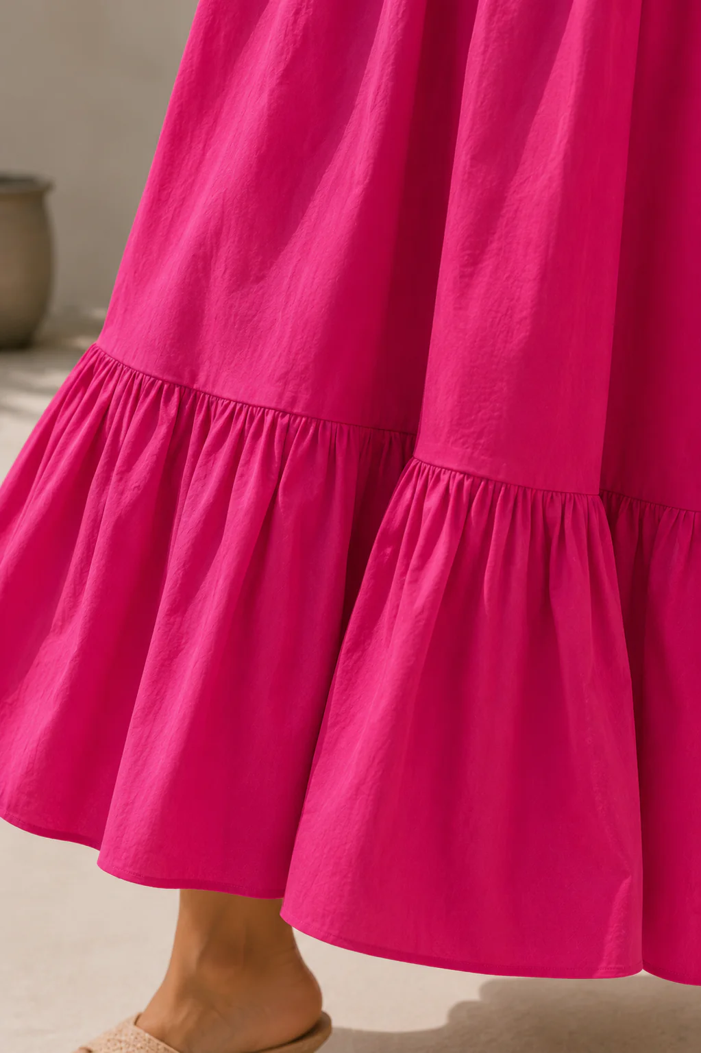 Amalfi Pink Ruffle Strap Maxi Dress - Image 4