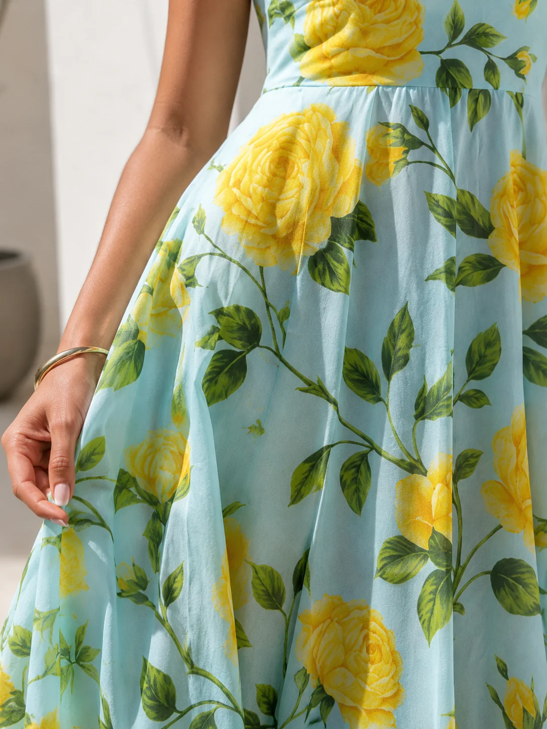 Amalfi Yellow Floral Maxi Dress - Image 4