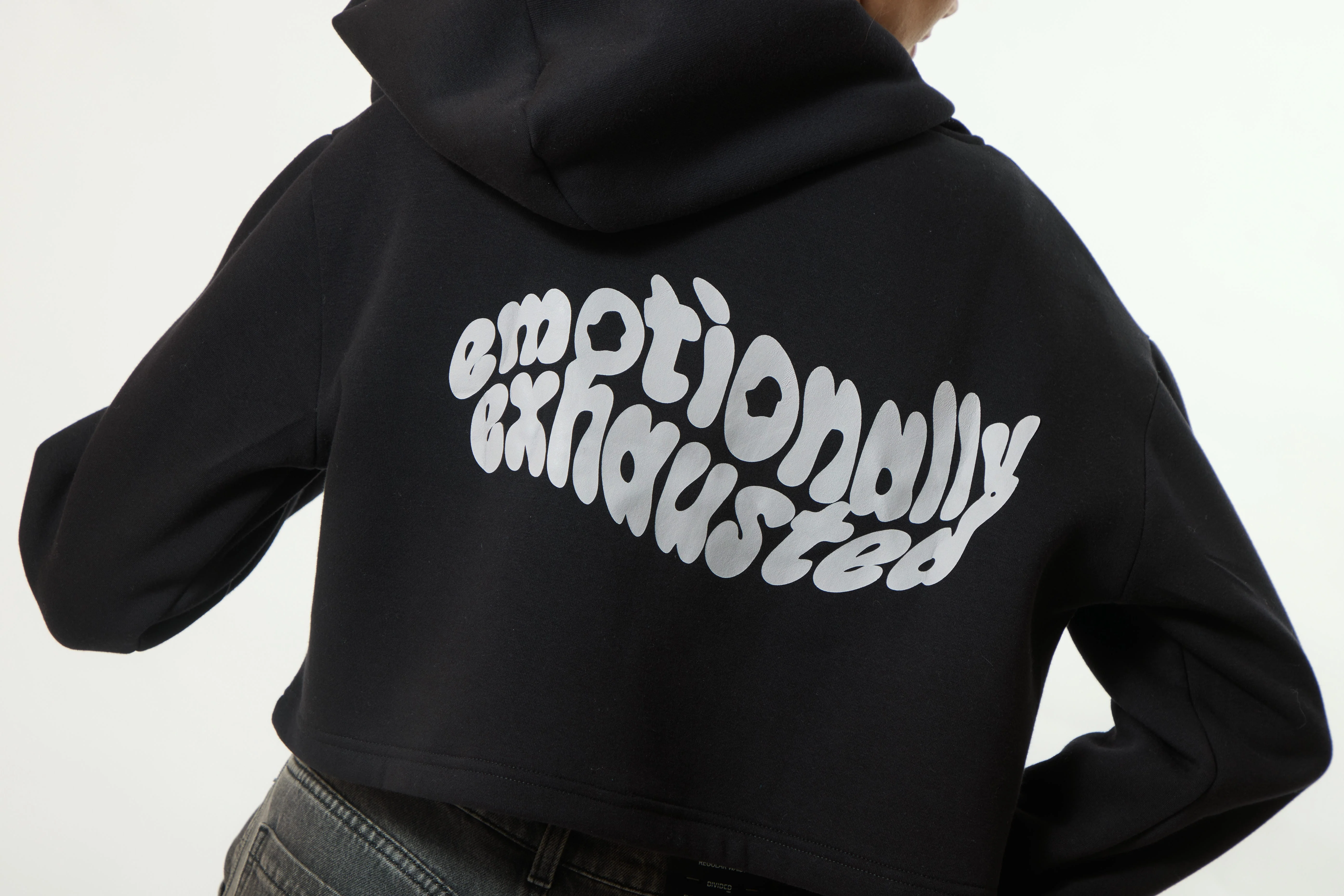 “EMOTIONALLY EXHAUSTED” Crop Hoodie - Image 7