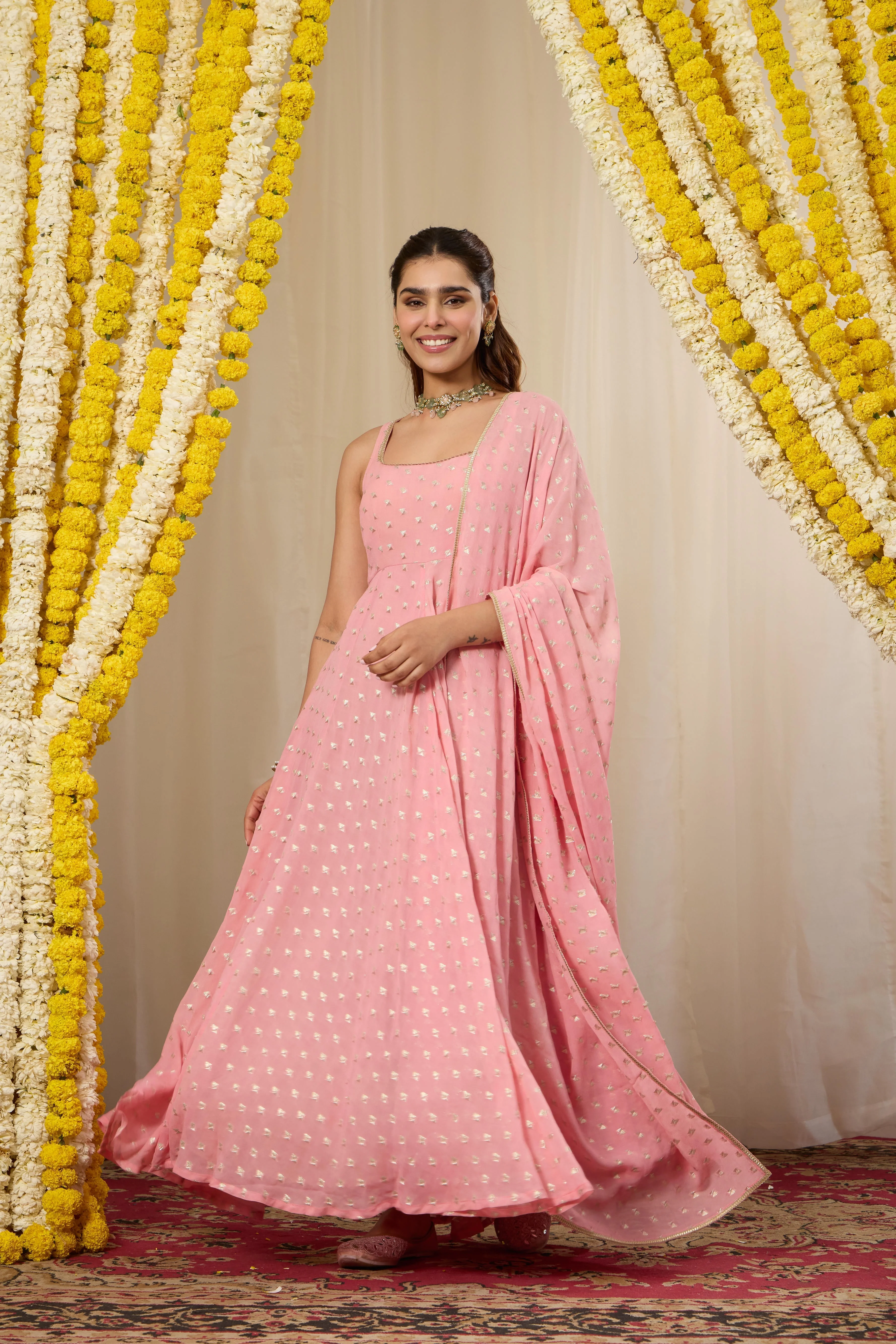 Malang Candy Pink Anarkali Set - Image 3