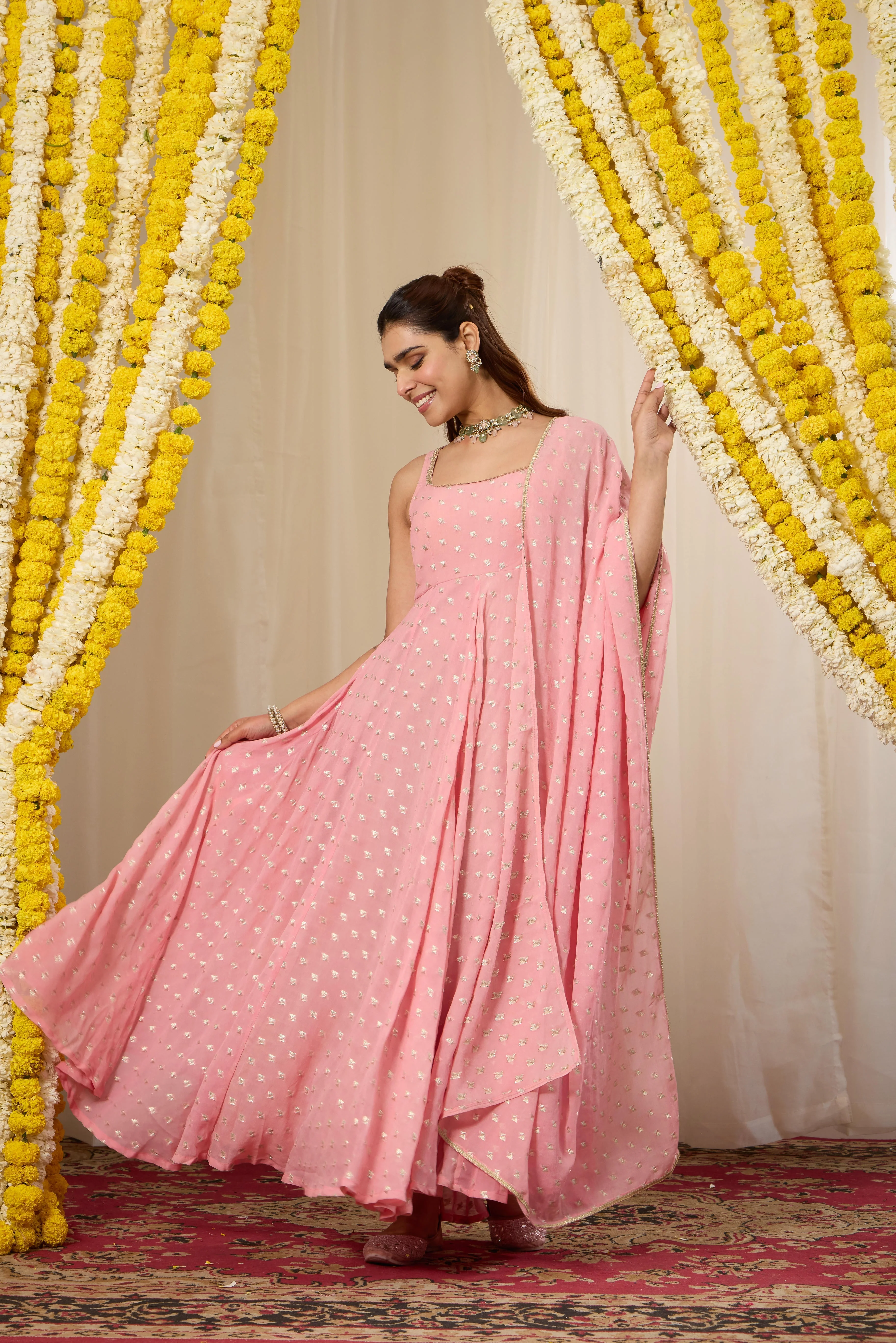 Malang Candy Pink Anarkali Set - Image 4