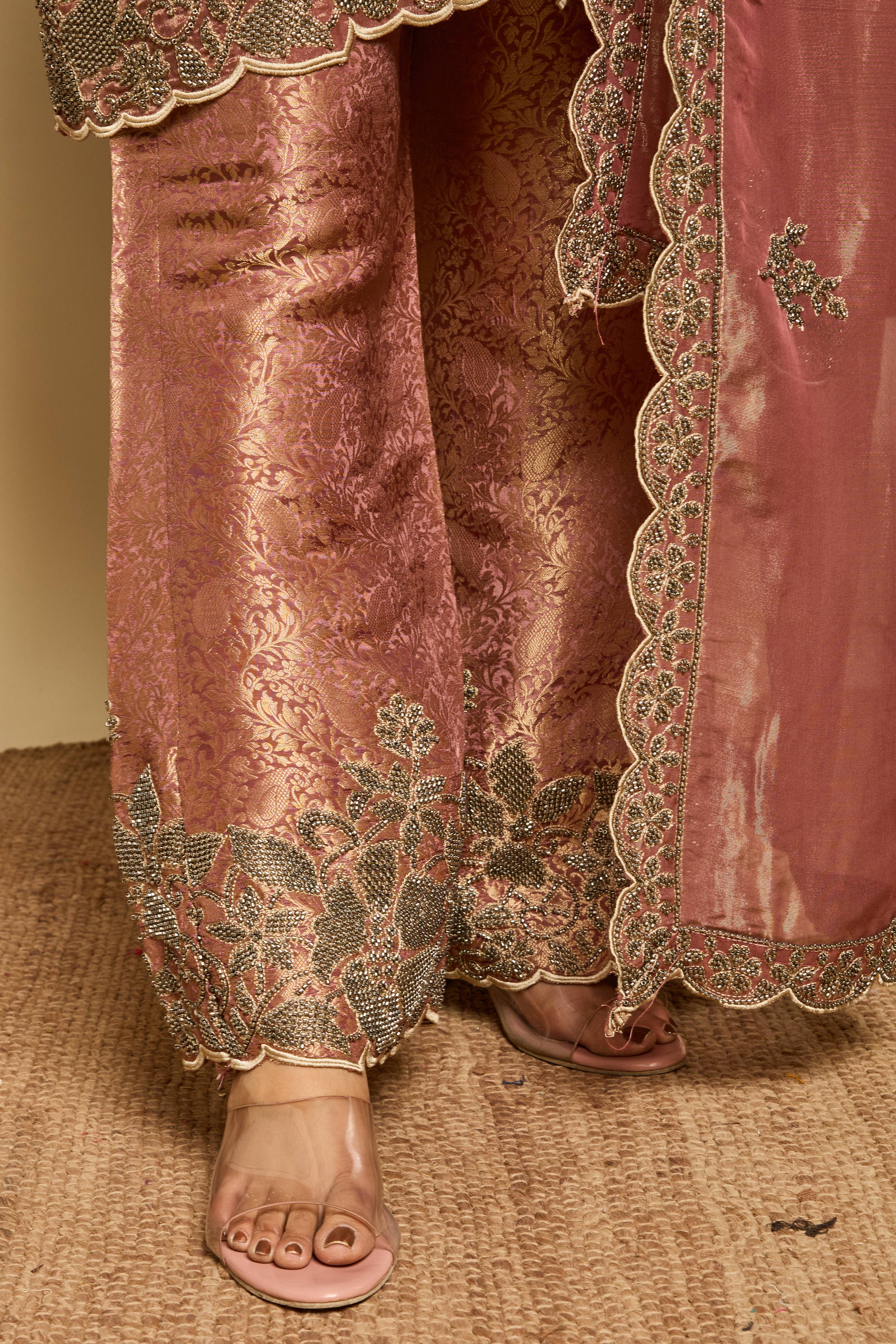 Malang Old Rose Sharara Set - Image 7