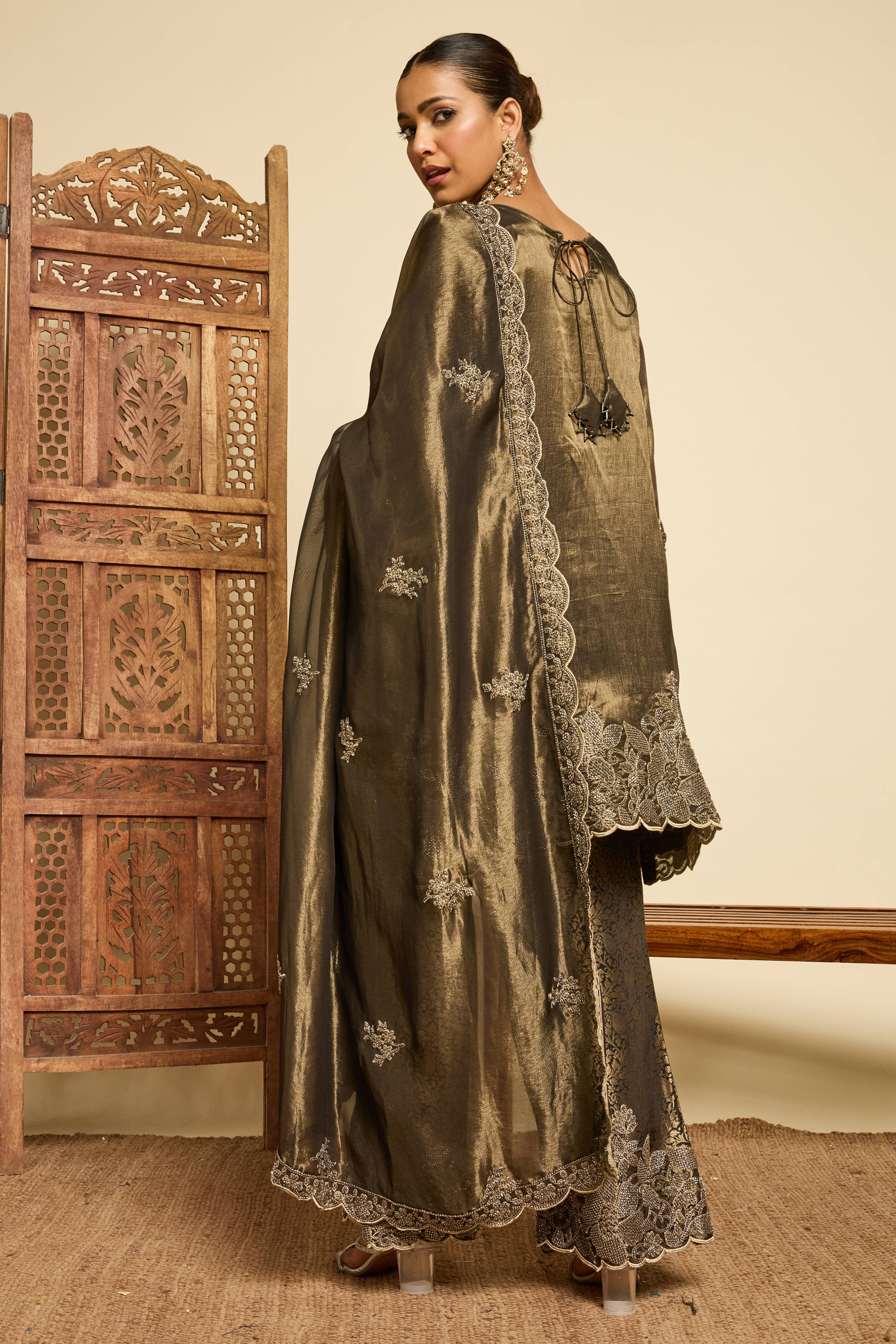 Malang Olive Dusk Sharara Set - Image 4