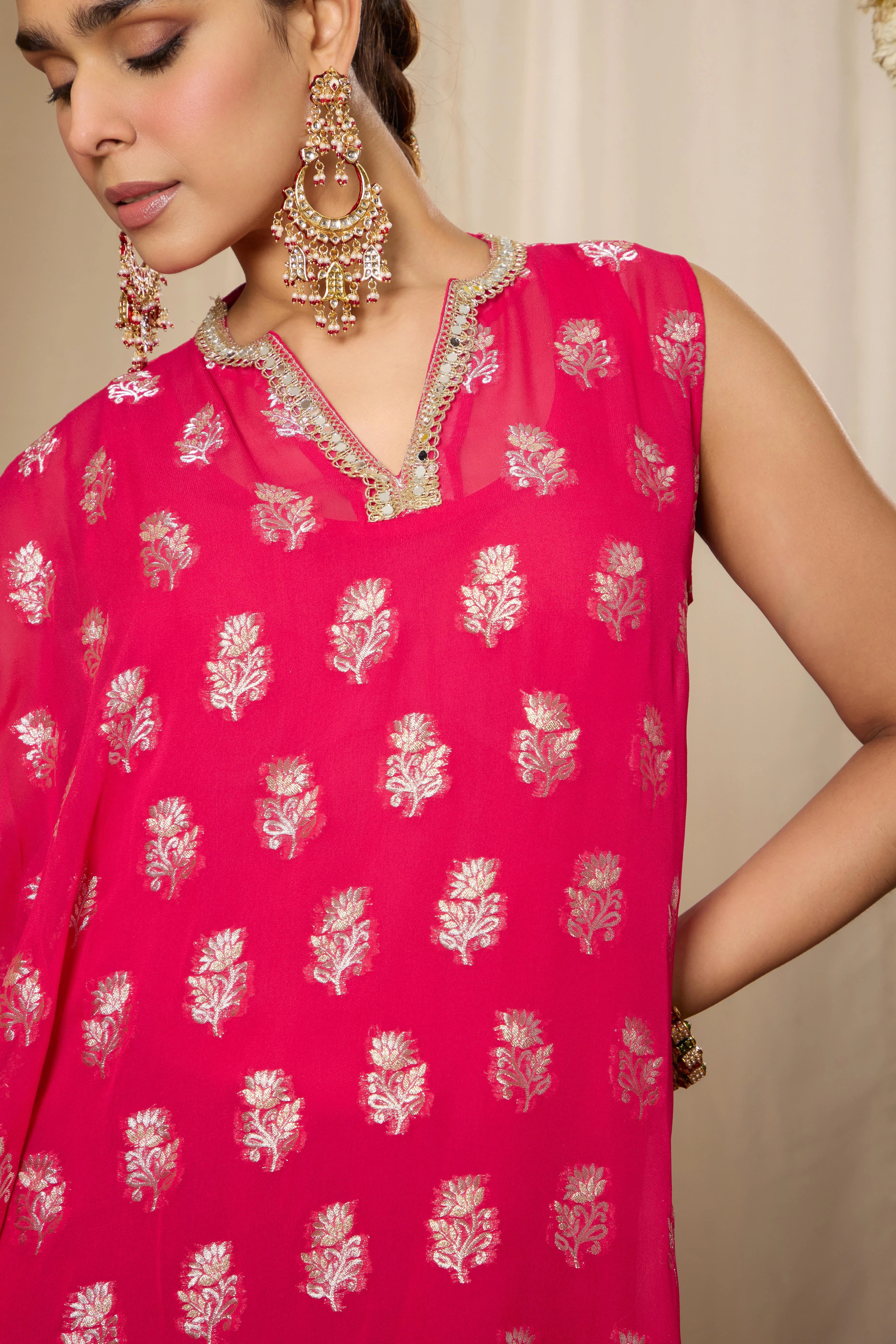 Malang Rich Fuchsia Pink Kaftan - Image 4