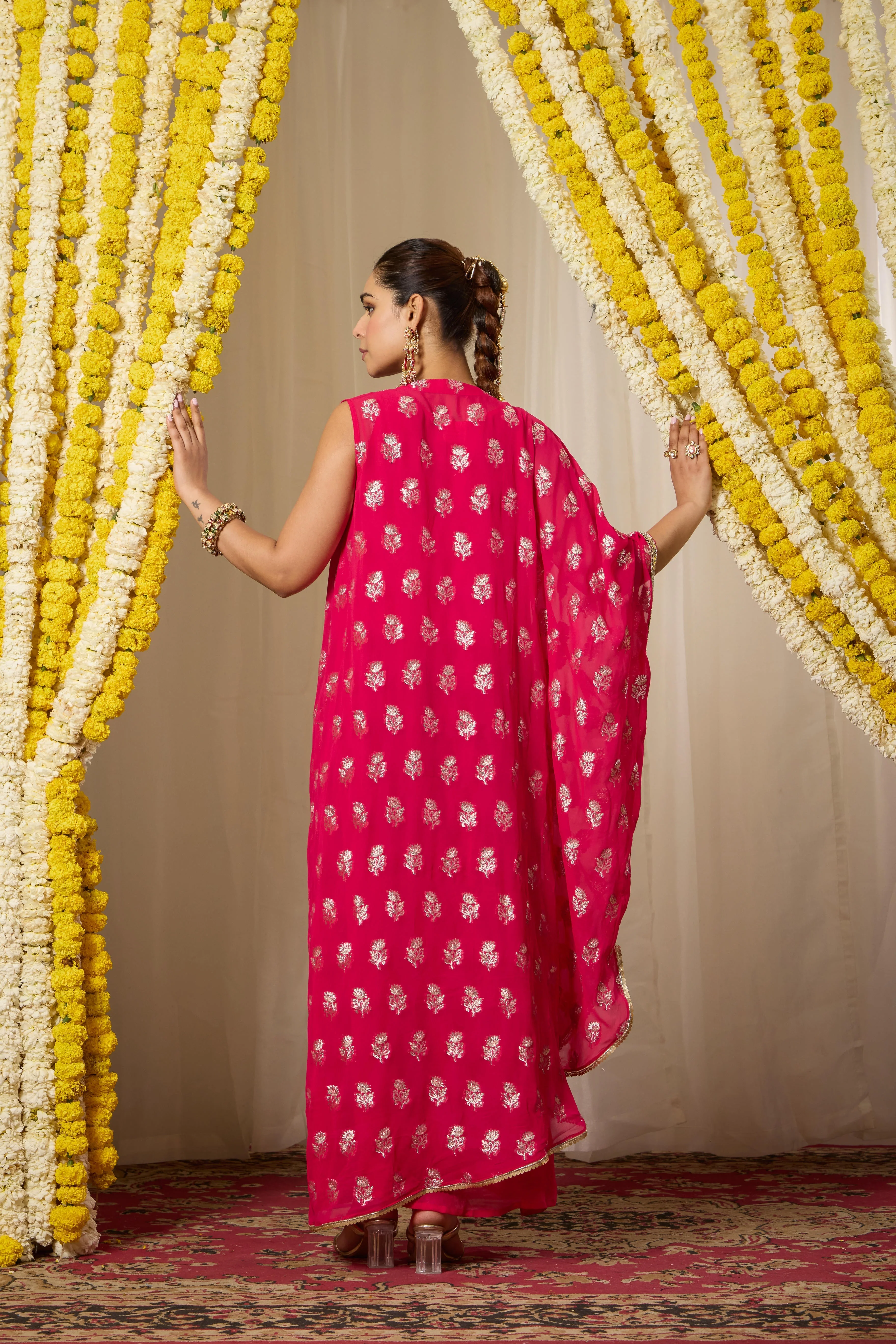 Malang Rich Fuchsia Pink Kaftan - Image 5