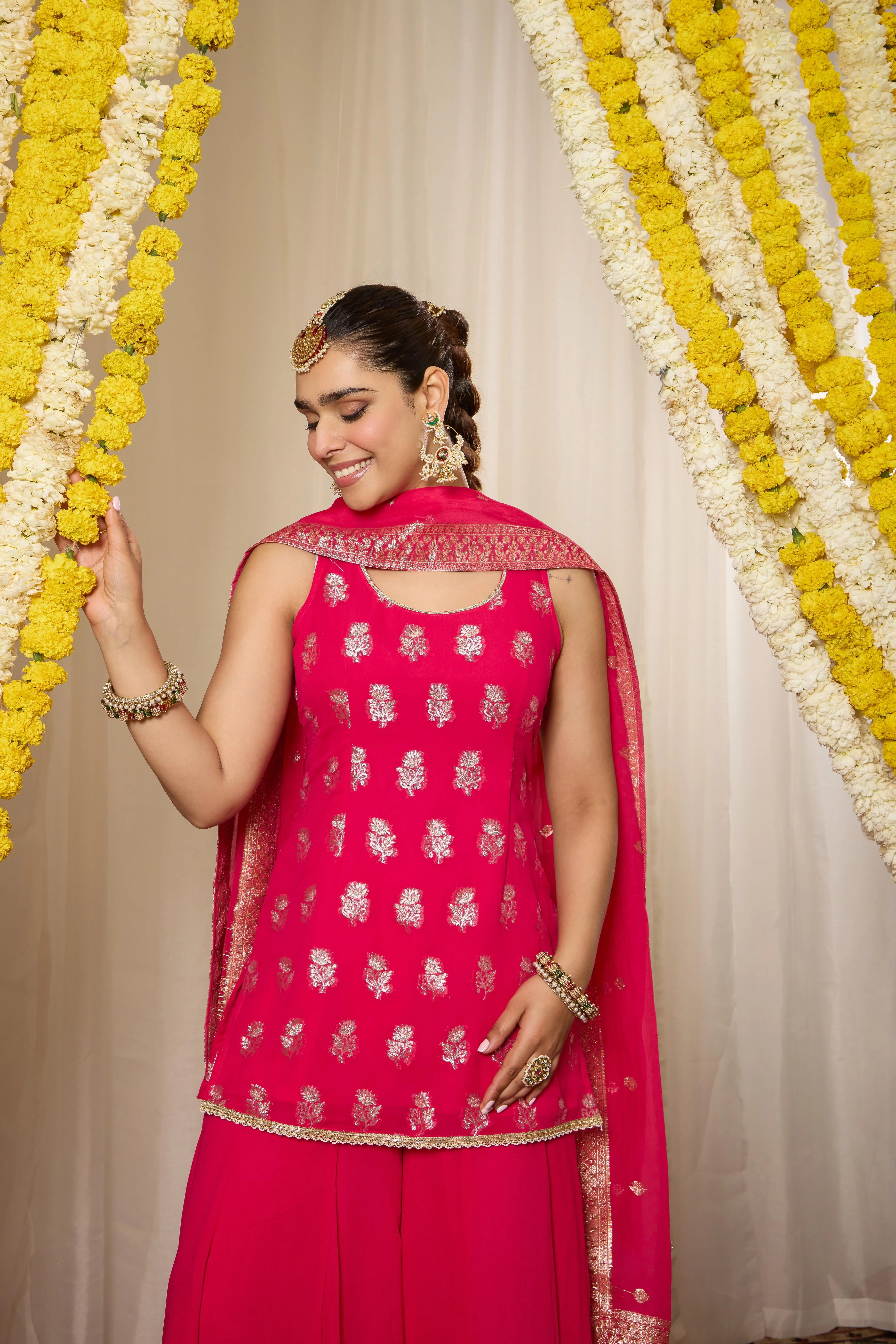Malang Rich Fuchsia Pink Kurta Set - Image 3