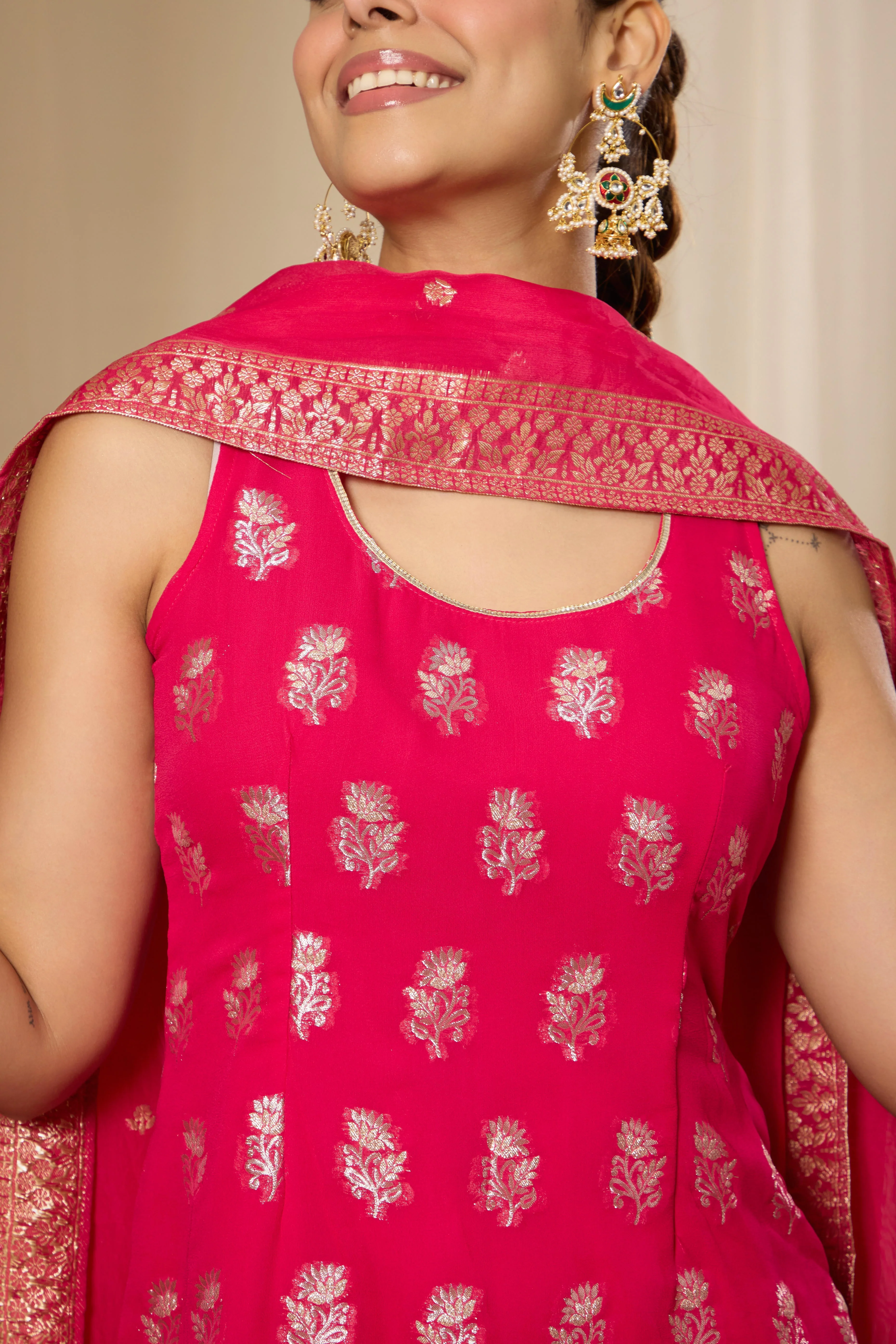 Malang Rich Fuchsia Pink Kurta Set - Image 5