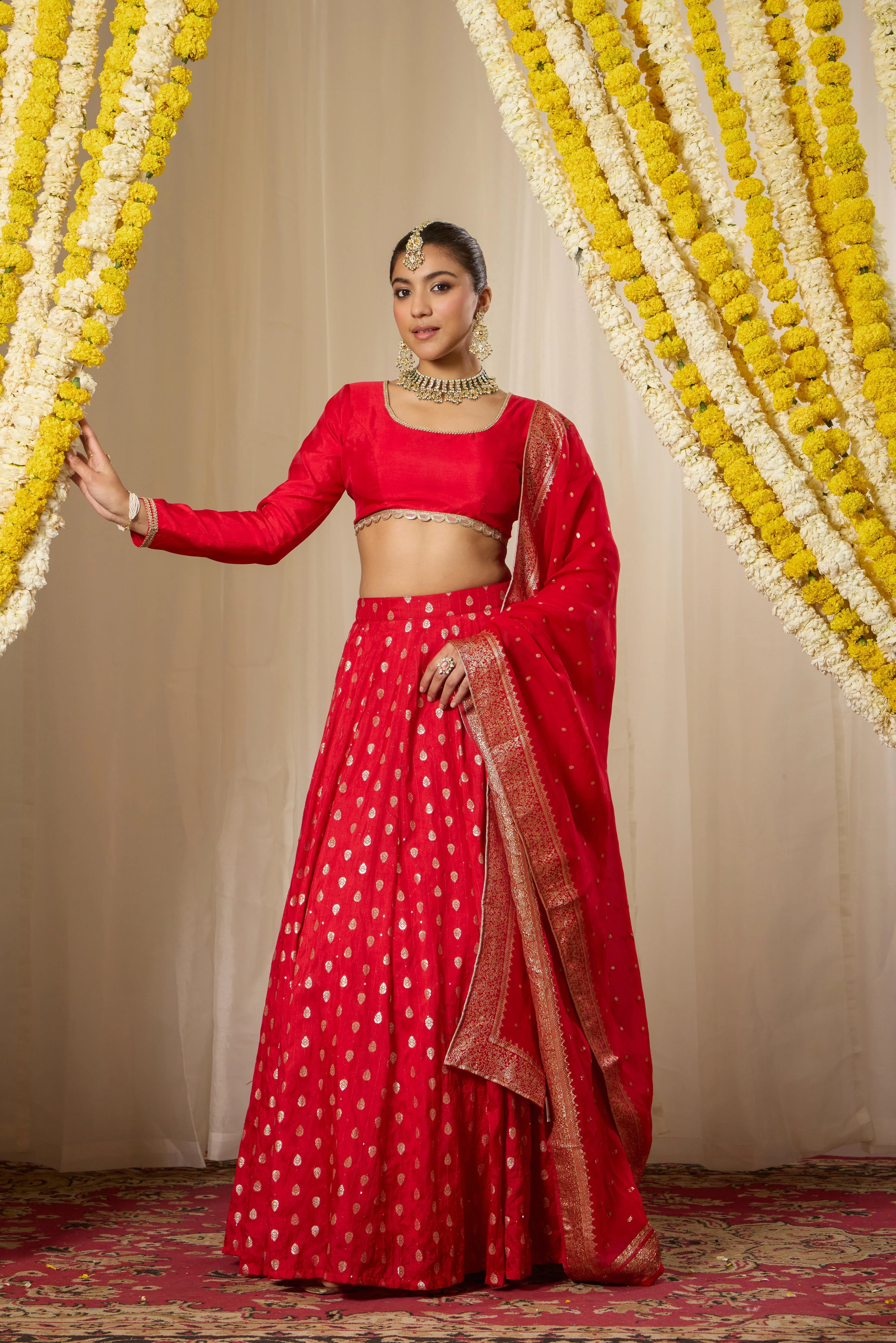 Malang Shahi Red Lehenga Set - Image 2