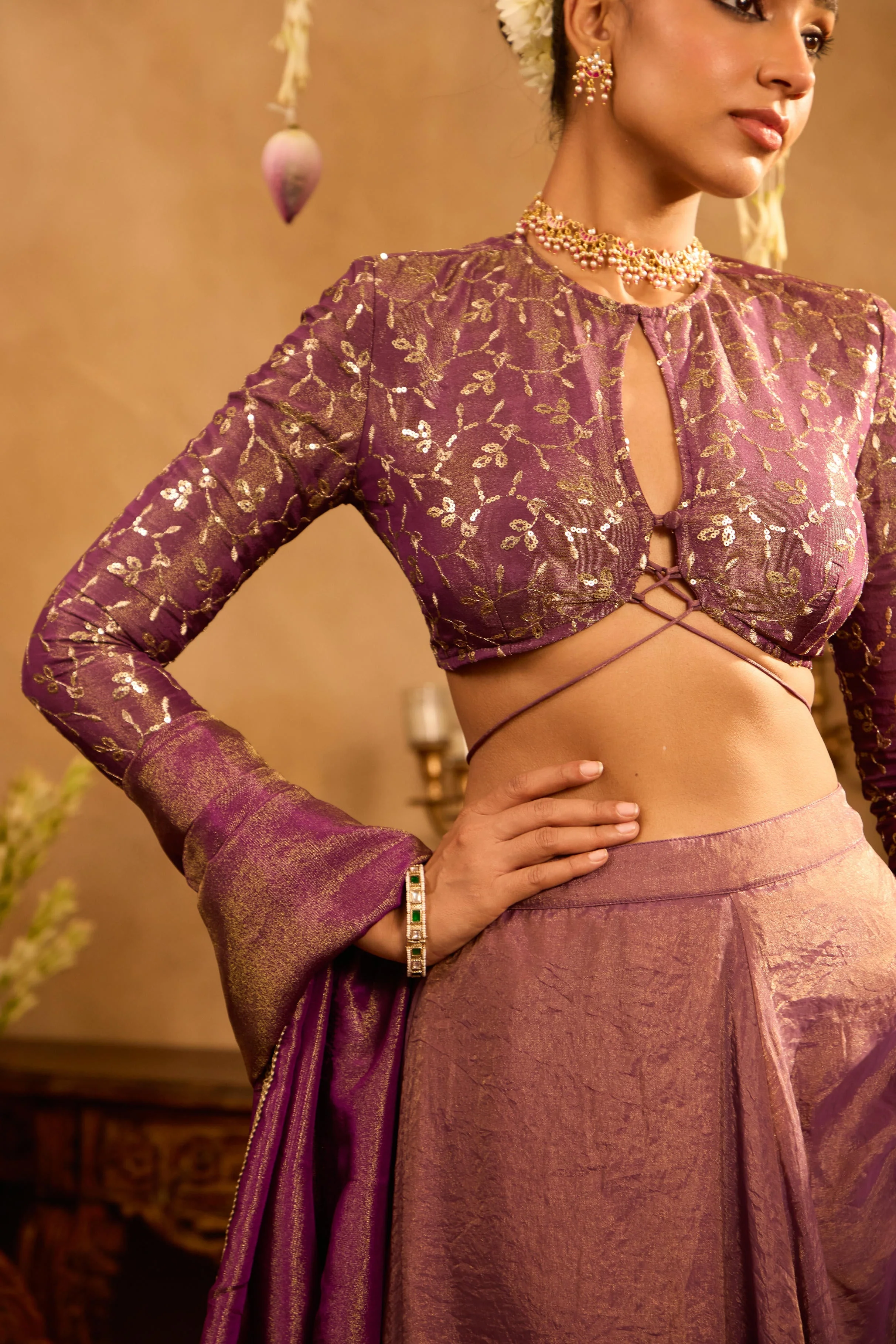 Mastaani Berry Dusk Lehenga Set - Image 3