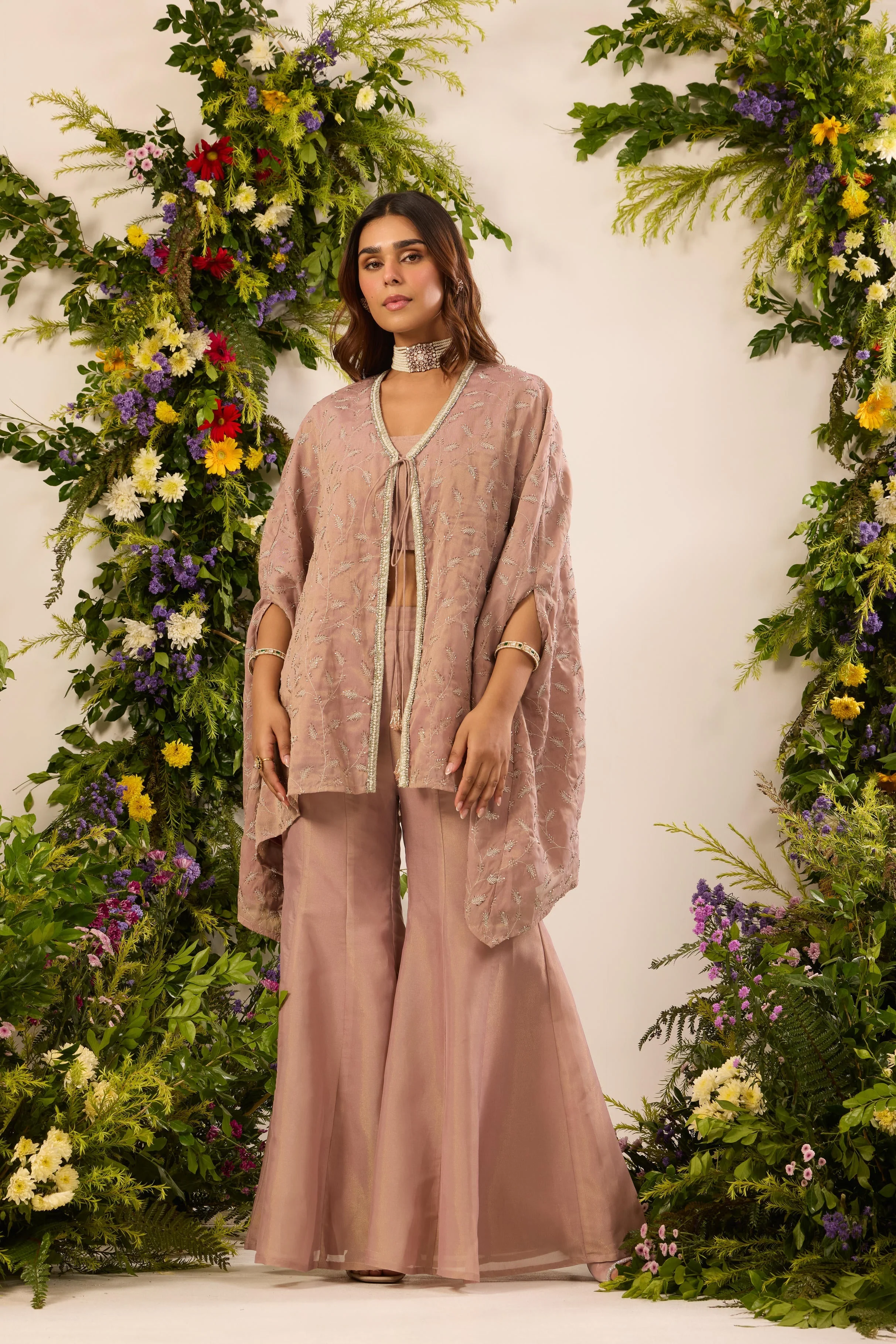 Mastaani Dusty Rose Cape Set
