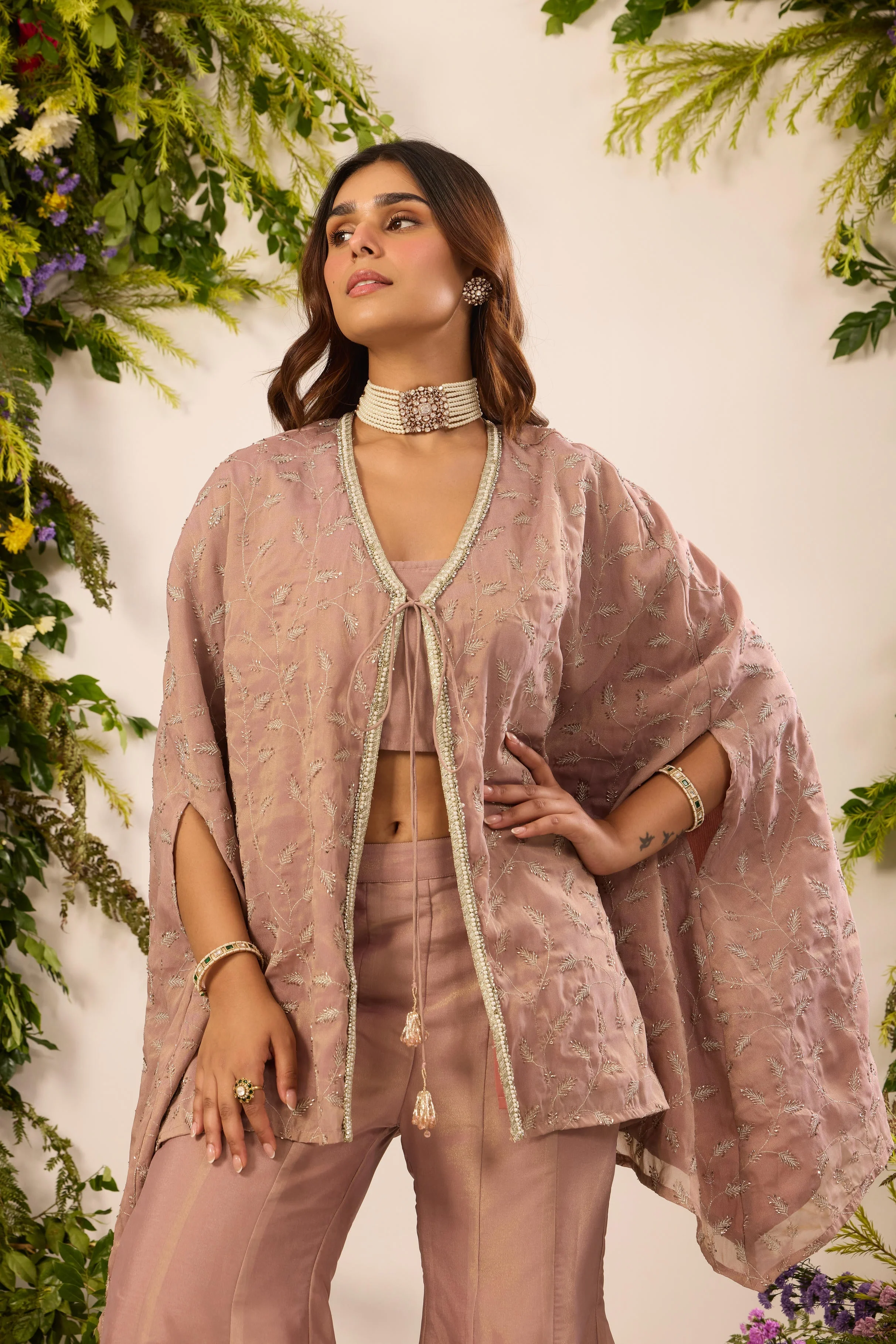 Mastaani Dusty Rose Cape Set - Image 7