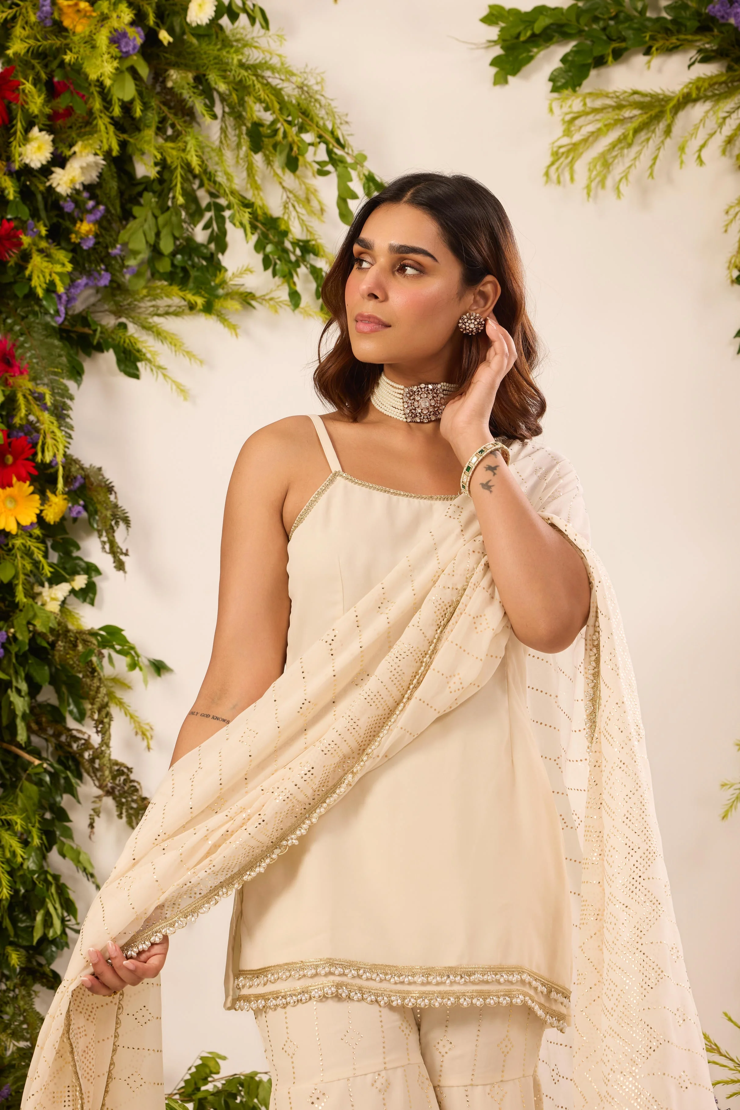 Mastaani Ivory Glow Cami Kurta Set - Image 6