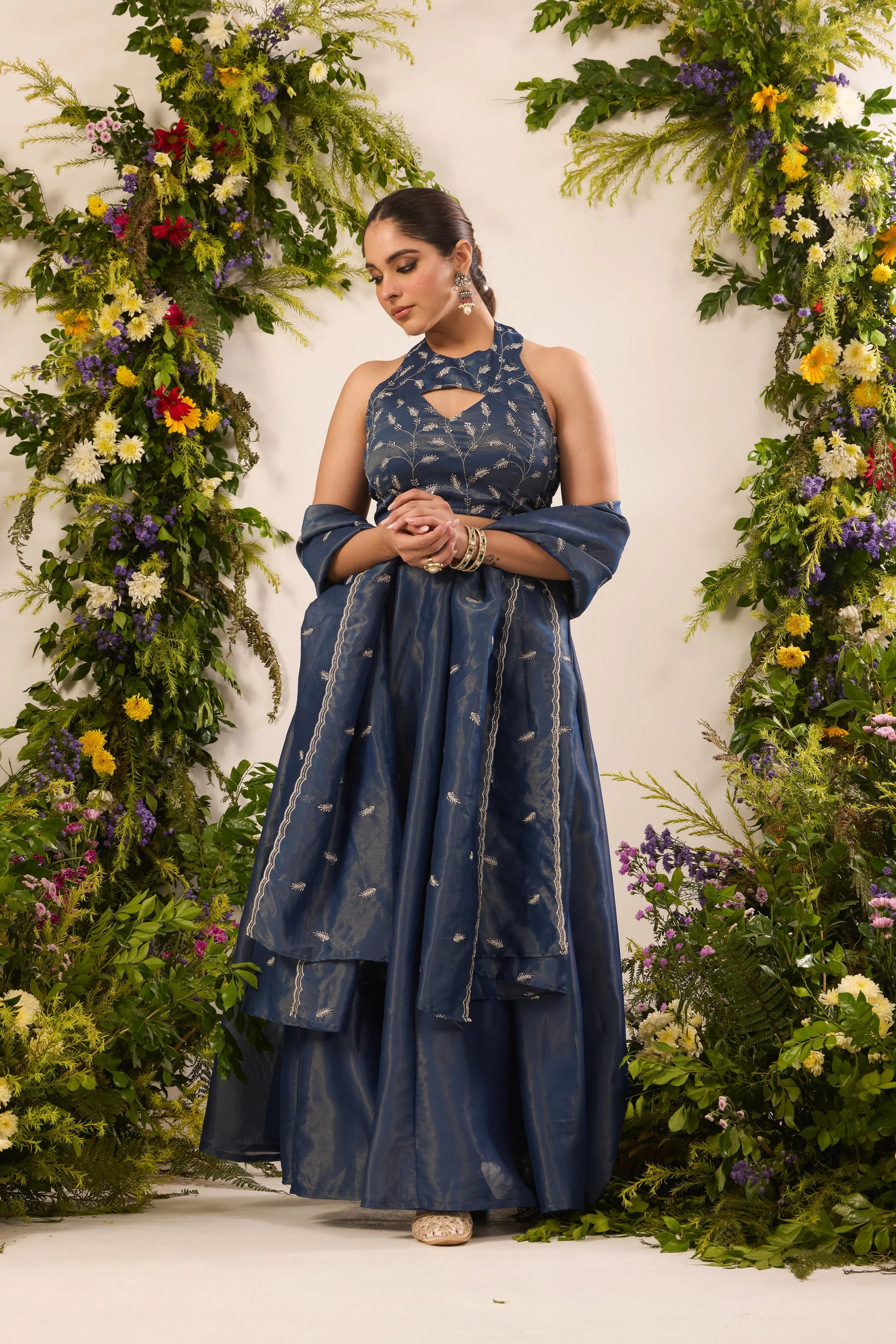 Mastaani Midnight Blue Majestic Lehenga Set - Image 4