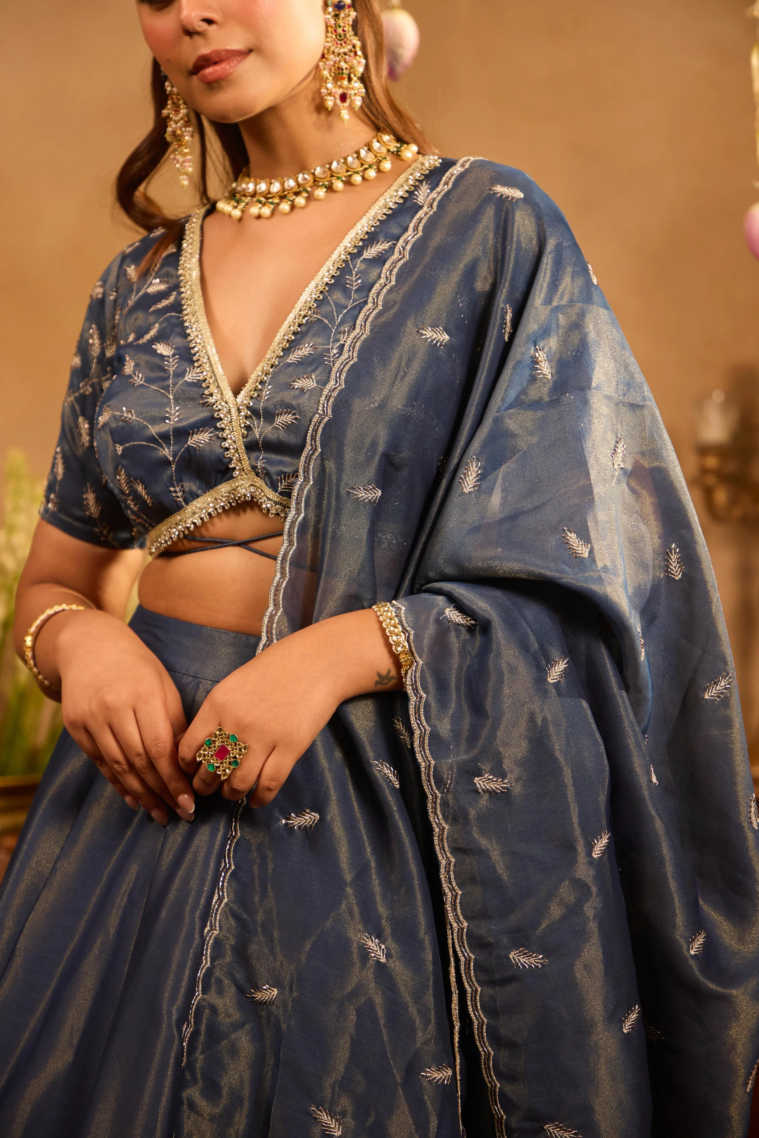 Mastaani Midnight Blue Signature Lehenga Set - Image 2