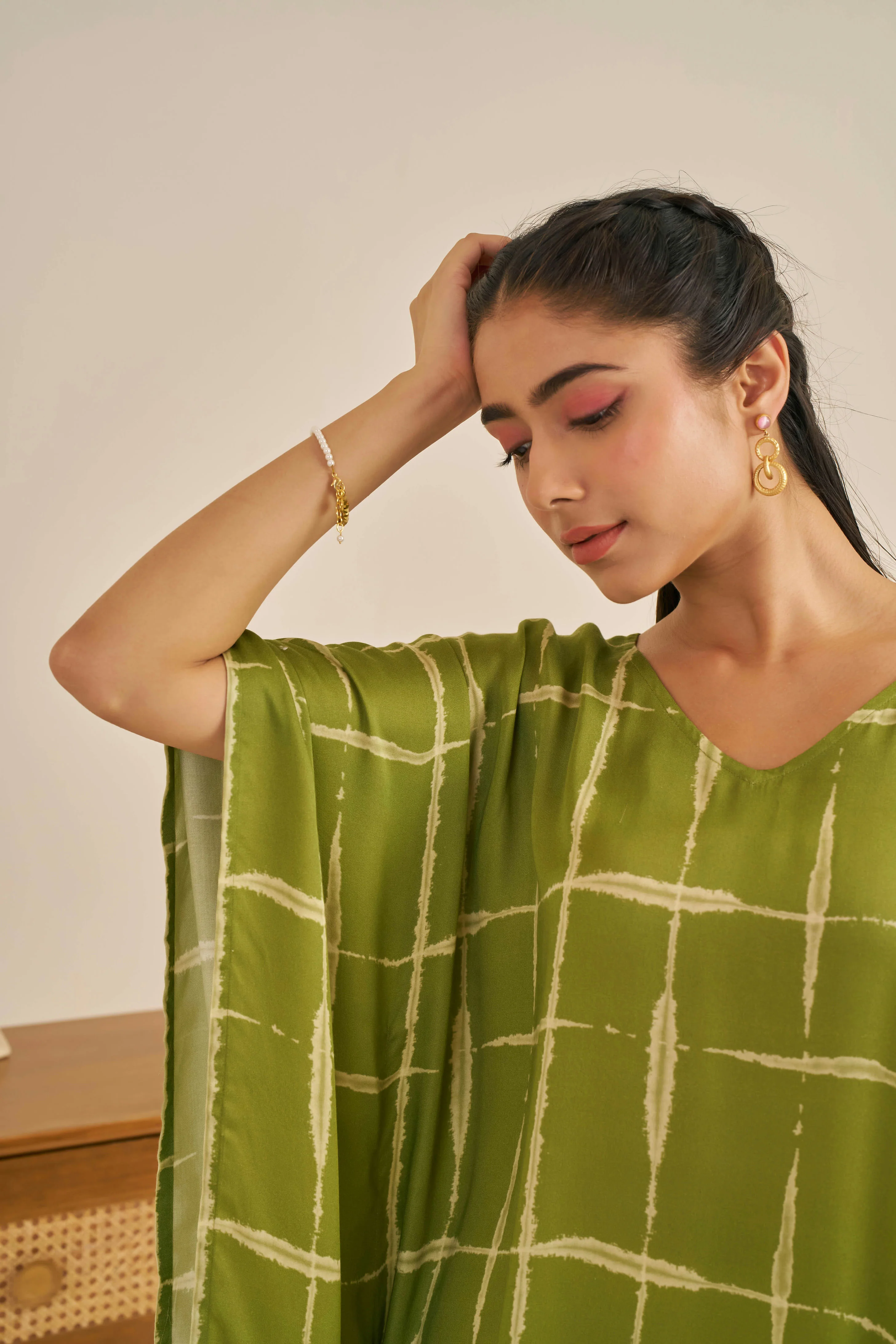 Meher Garden Green Kaftan - Image 4