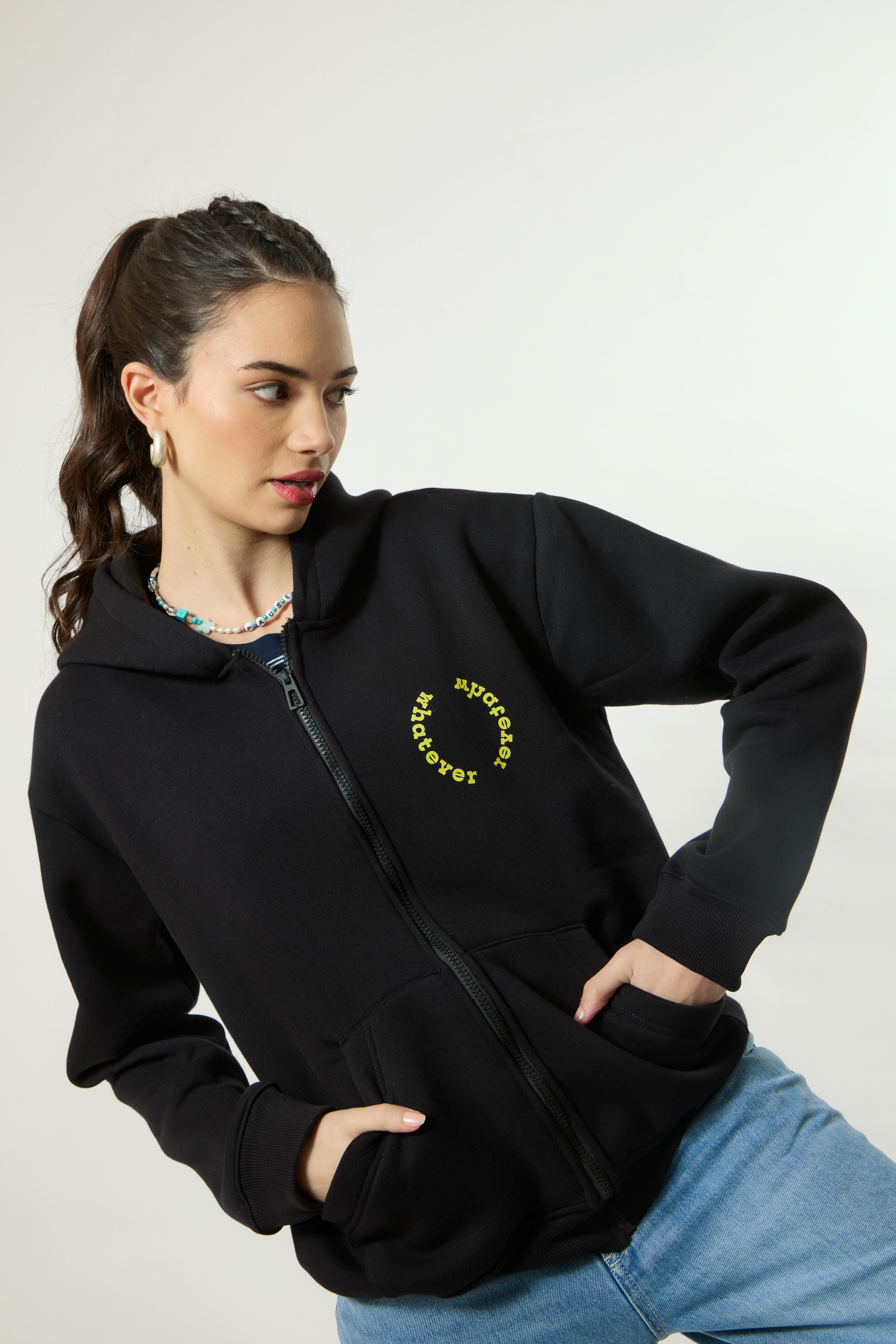 “WHATEVER SMILEY” Premium Oversized Hoodie - Image 3
